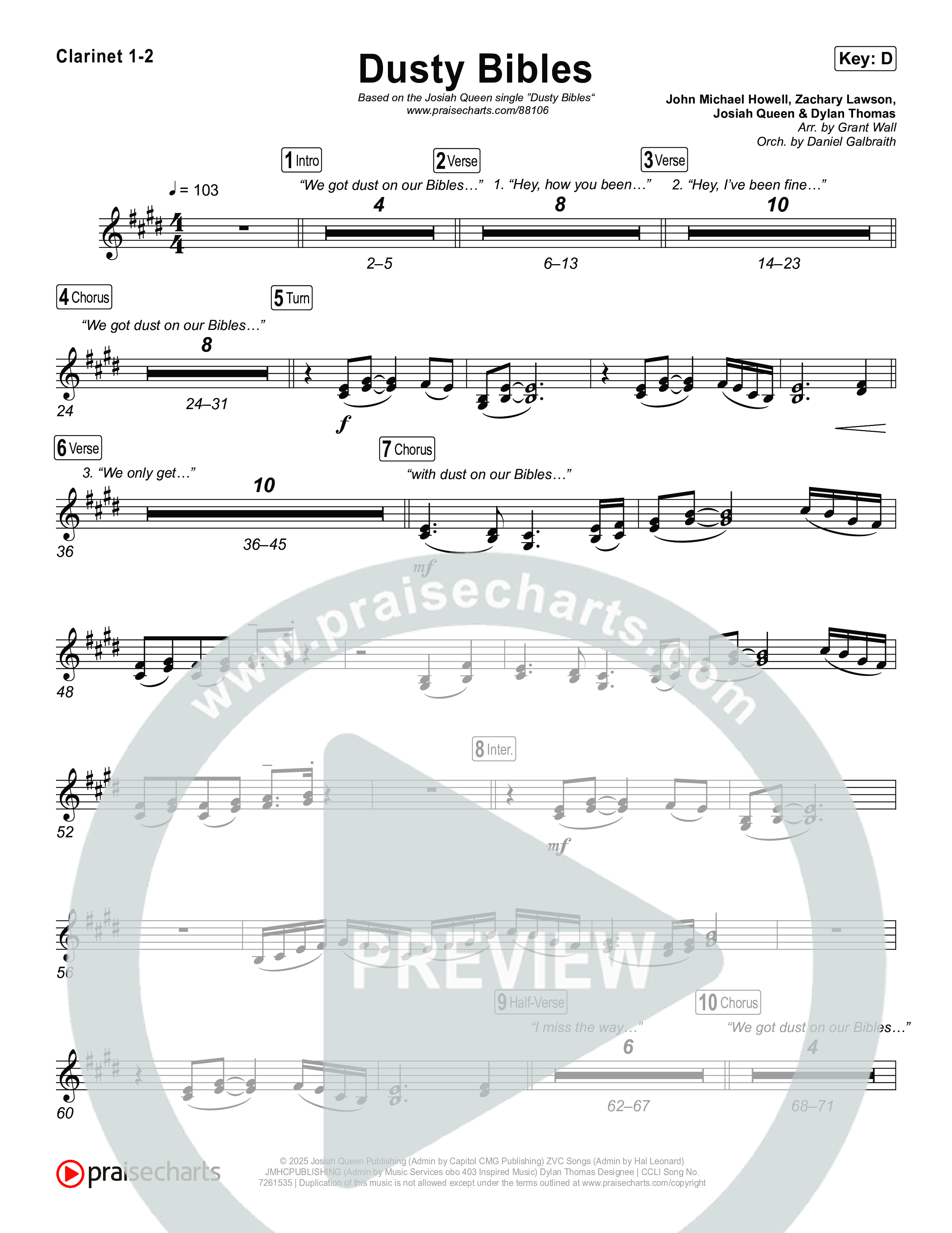 Dusty Bibles Clarinet 1/2 (Josiah Queen)