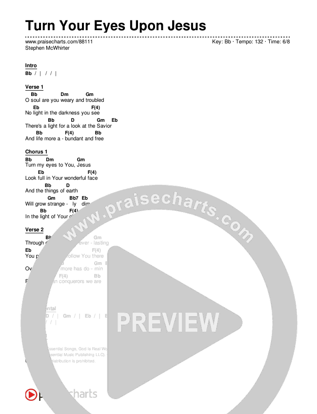 Turn Your Eyes Upon Jesus Chords & Lyrics (Stephen McWhirter)