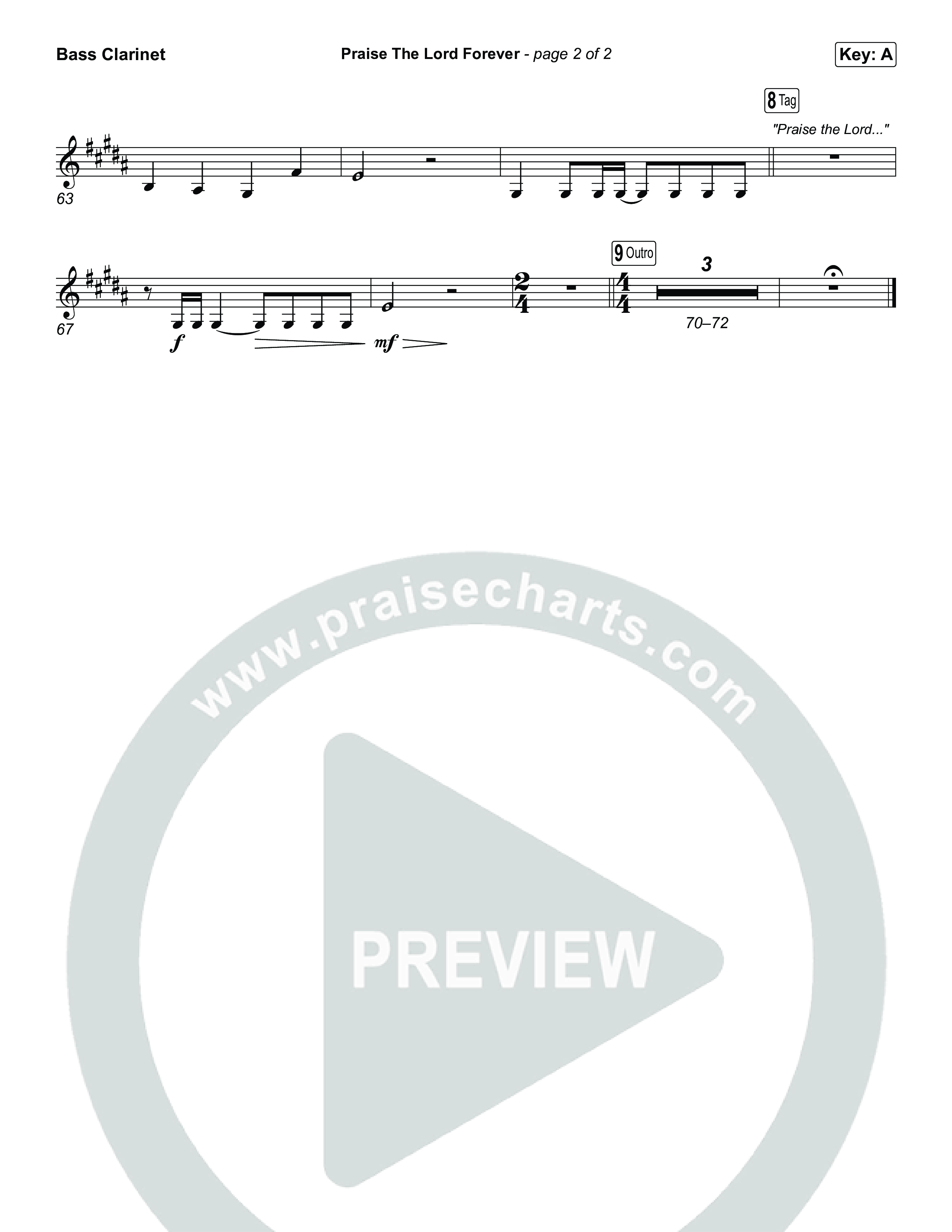 Praise The Lord Forever (Choral Anthem SATB) Bass Clarinet (Pat Barrett / Arr. Luke Gambill)