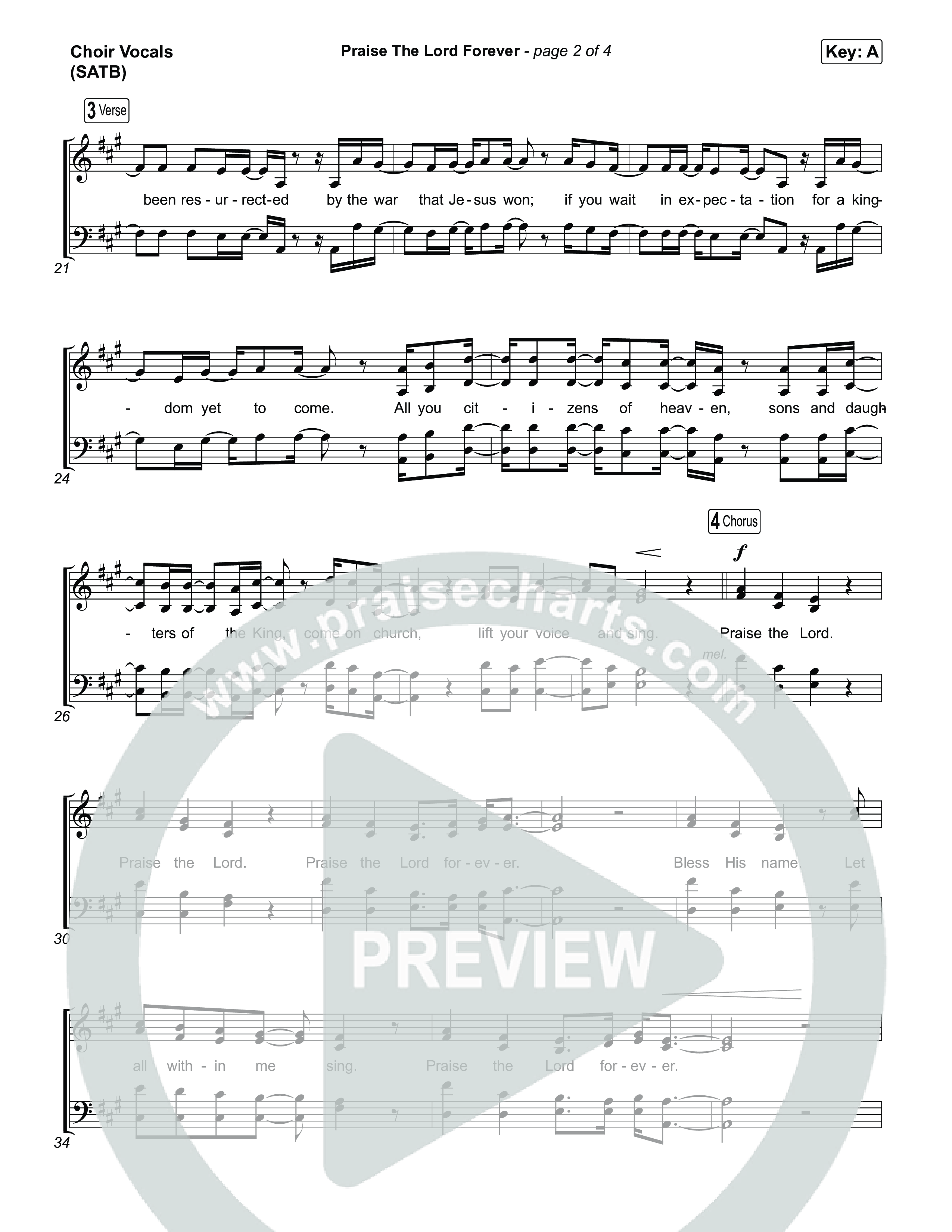 Praise The Lord Forever (Choral Anthem SATB) Choir Sheet (SATB) (Pat Barrett / Arr. Luke Gambill)