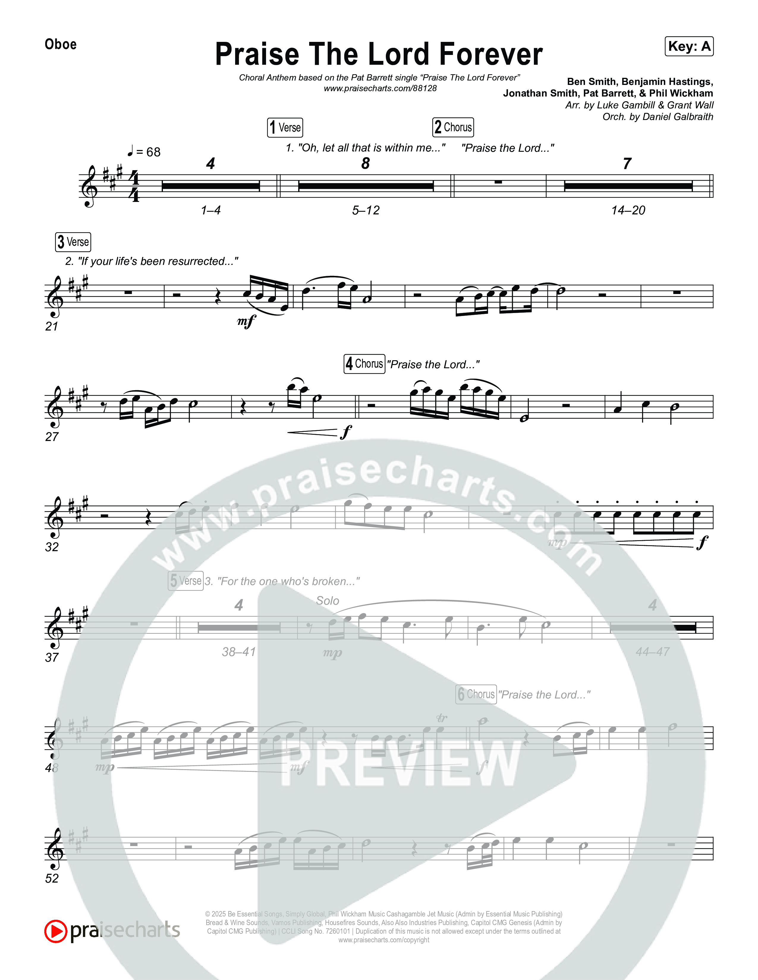 Praise The Lord Forever (Choral Anthem SATB) Wind Pack (Pat Barrett / Arr. Luke Gambill)