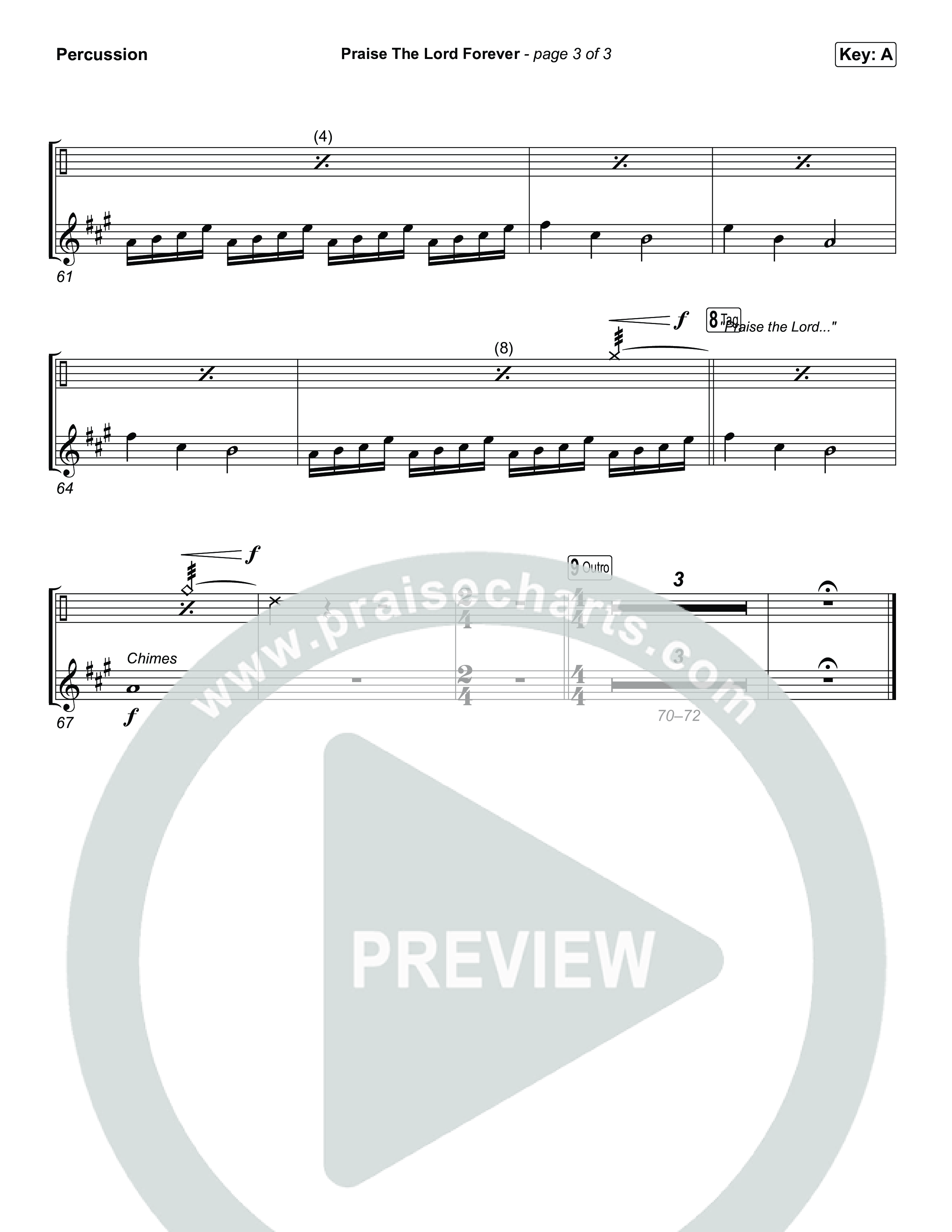 Praise The Lord Forever (Choral Anthem SATB) Percussion (Pat Barrett / Arr. Luke Gambill)