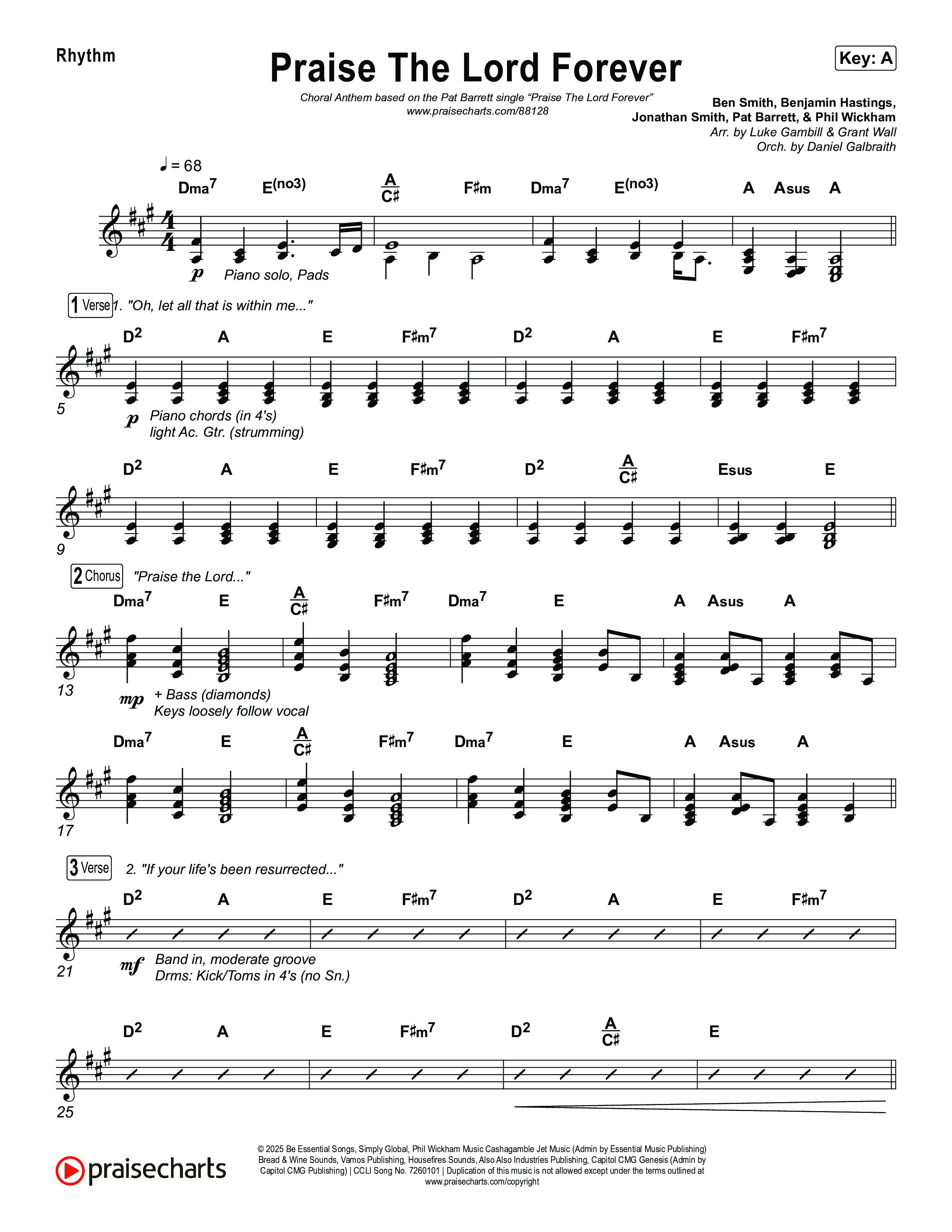 Praise The Lord Forever (Choral Anthem SATB) Rhythm Pack (Pat Barrett / Arr. Luke Gambill)