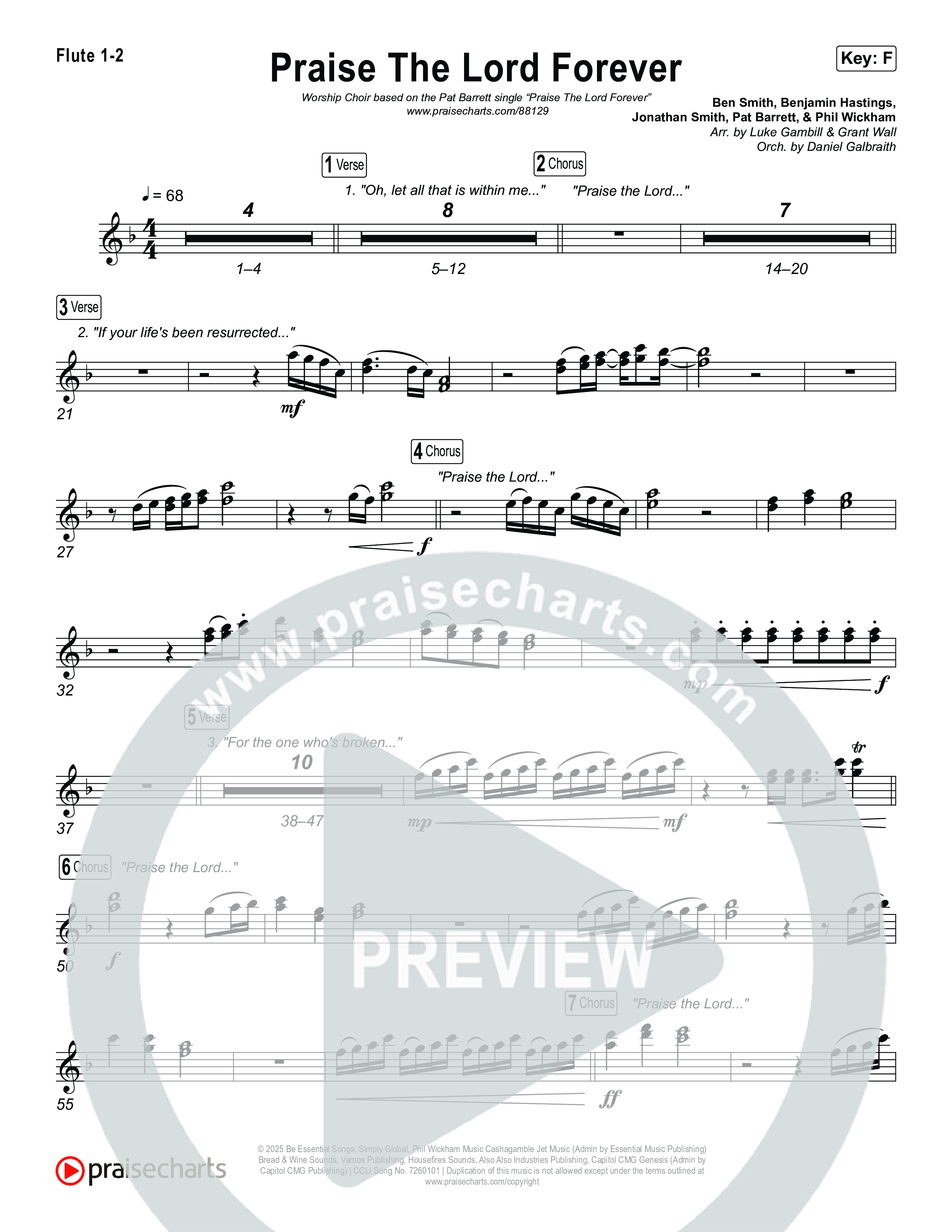 Praise The Lord Forever (Worship Choir/SAB) Wind Pack (Pat Barrett / Arr. Luke Gambill)