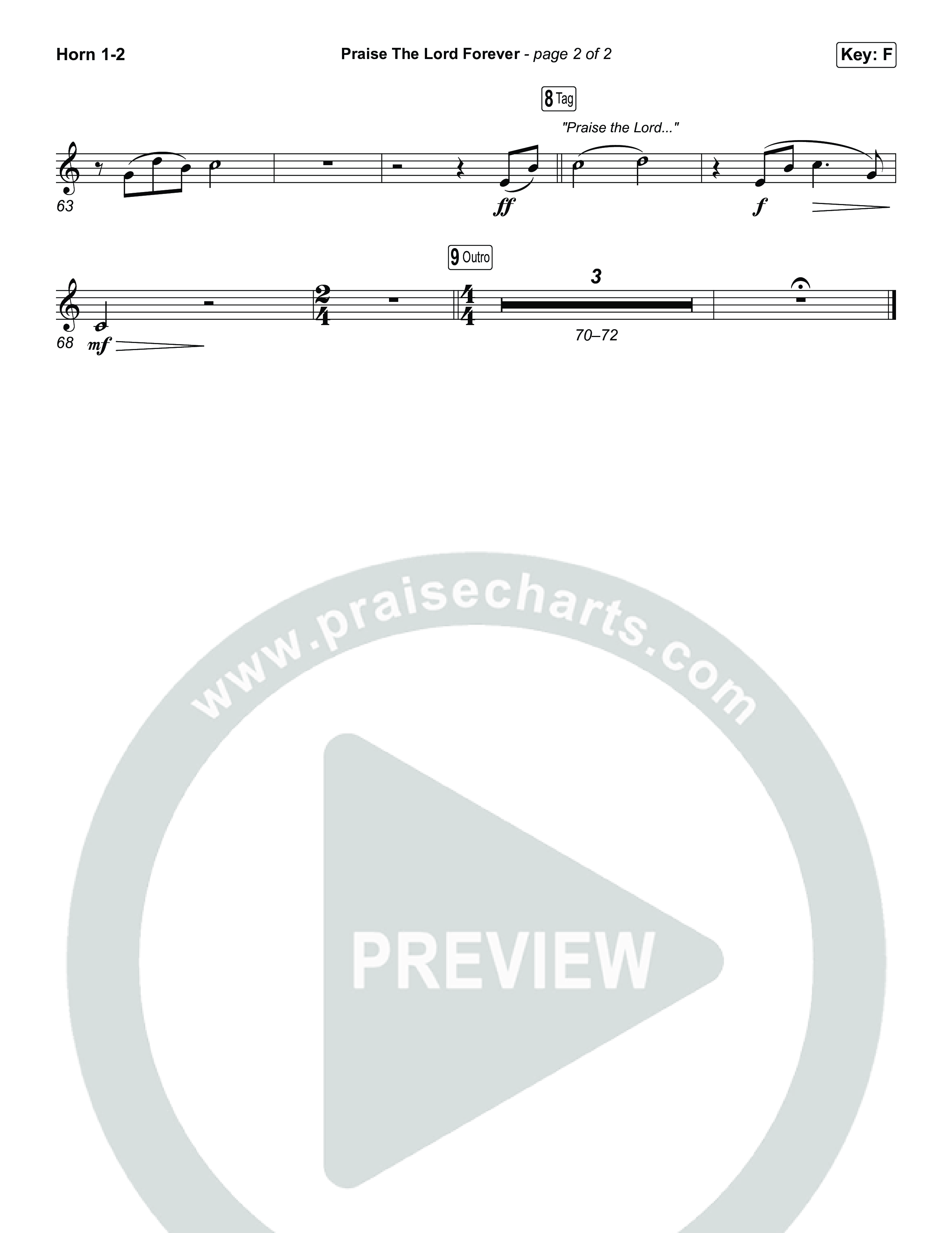 Praise The Lord Forever (Worship Choir/SAB) French Horn 1/2 (Pat Barrett / Arr. Luke Gambill)