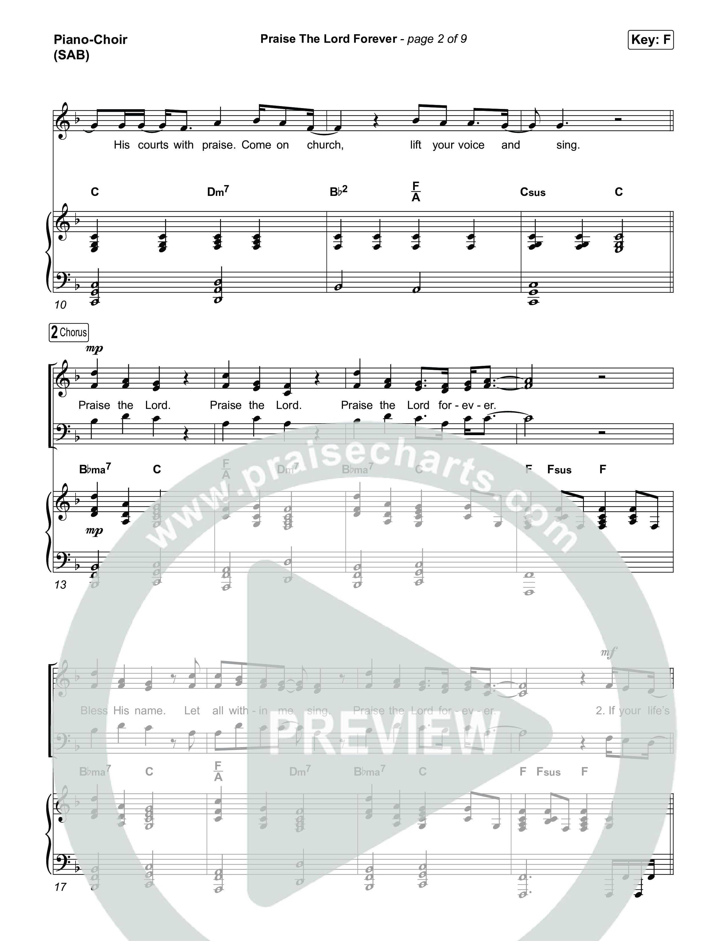 Praise The Lord Forever (Worship Choir/SAB) Piano/Choir (SAB) (Pat Barrett / Arr. Luke Gambill)