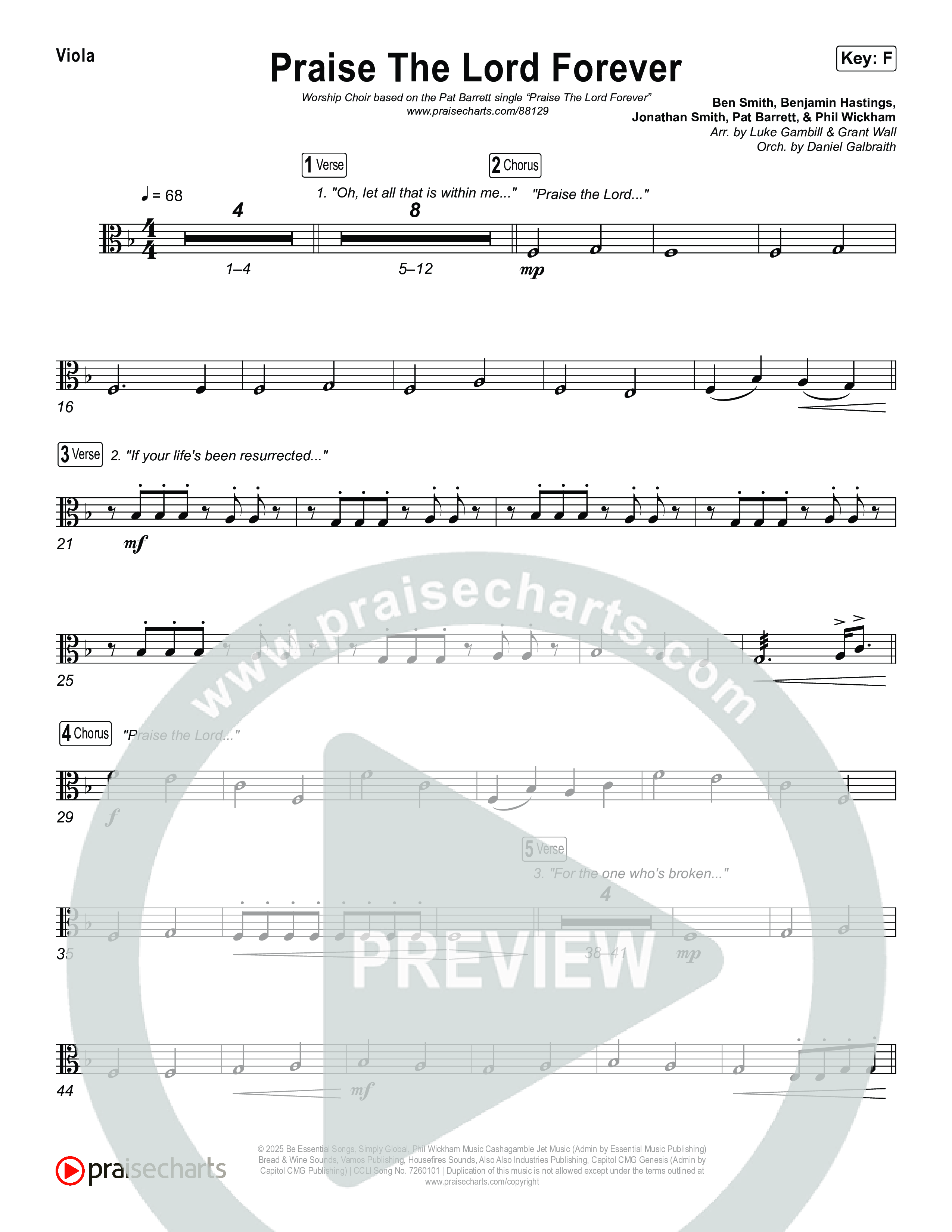 Praise The Lord Forever (Worship Choir/SAB) String Pack (Pat Barrett / Arr. Luke Gambill)