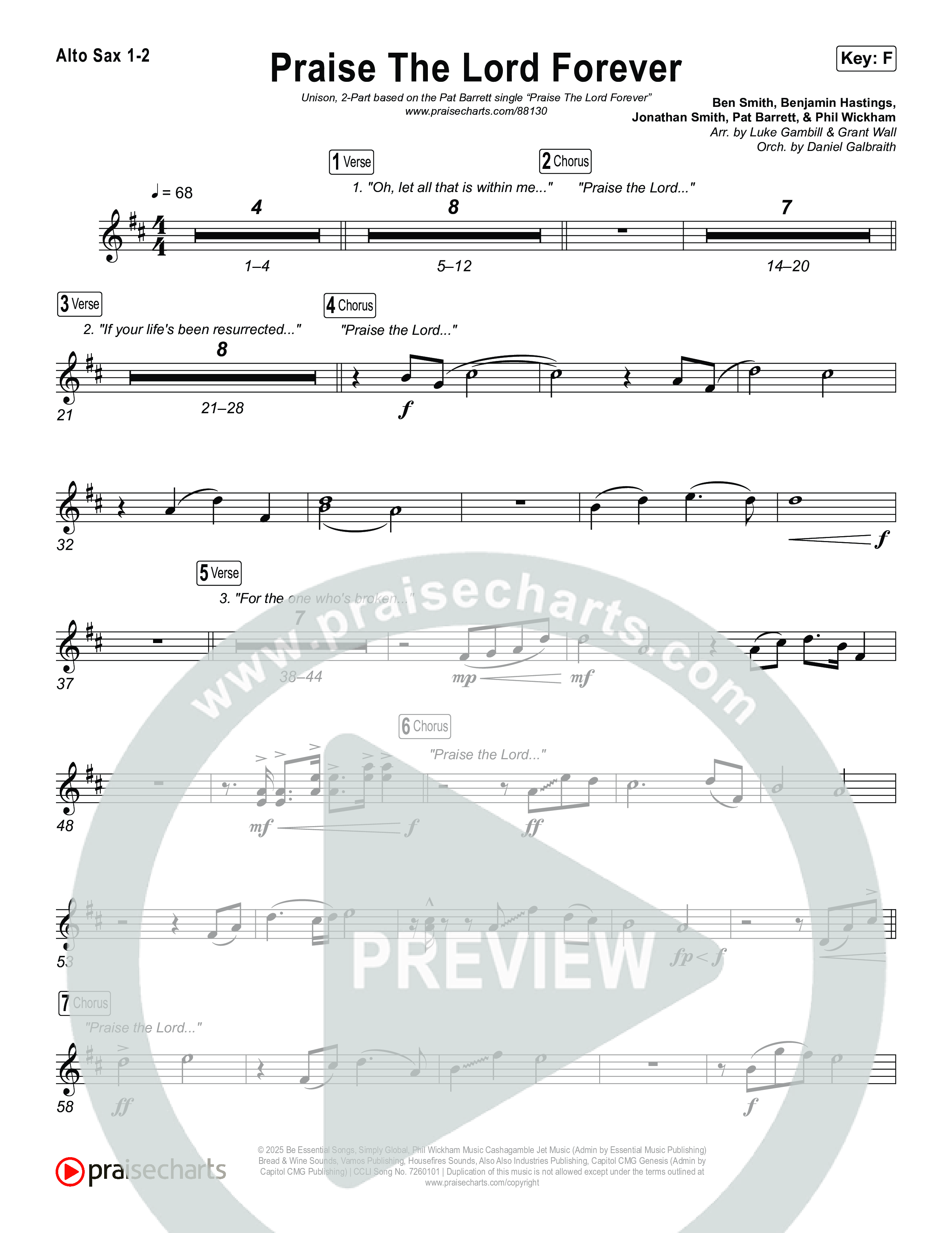 Praise The Lord Forever (Unison/2-Part) Sax Pack (Pat Barrett / Arr. Luke Gambill)