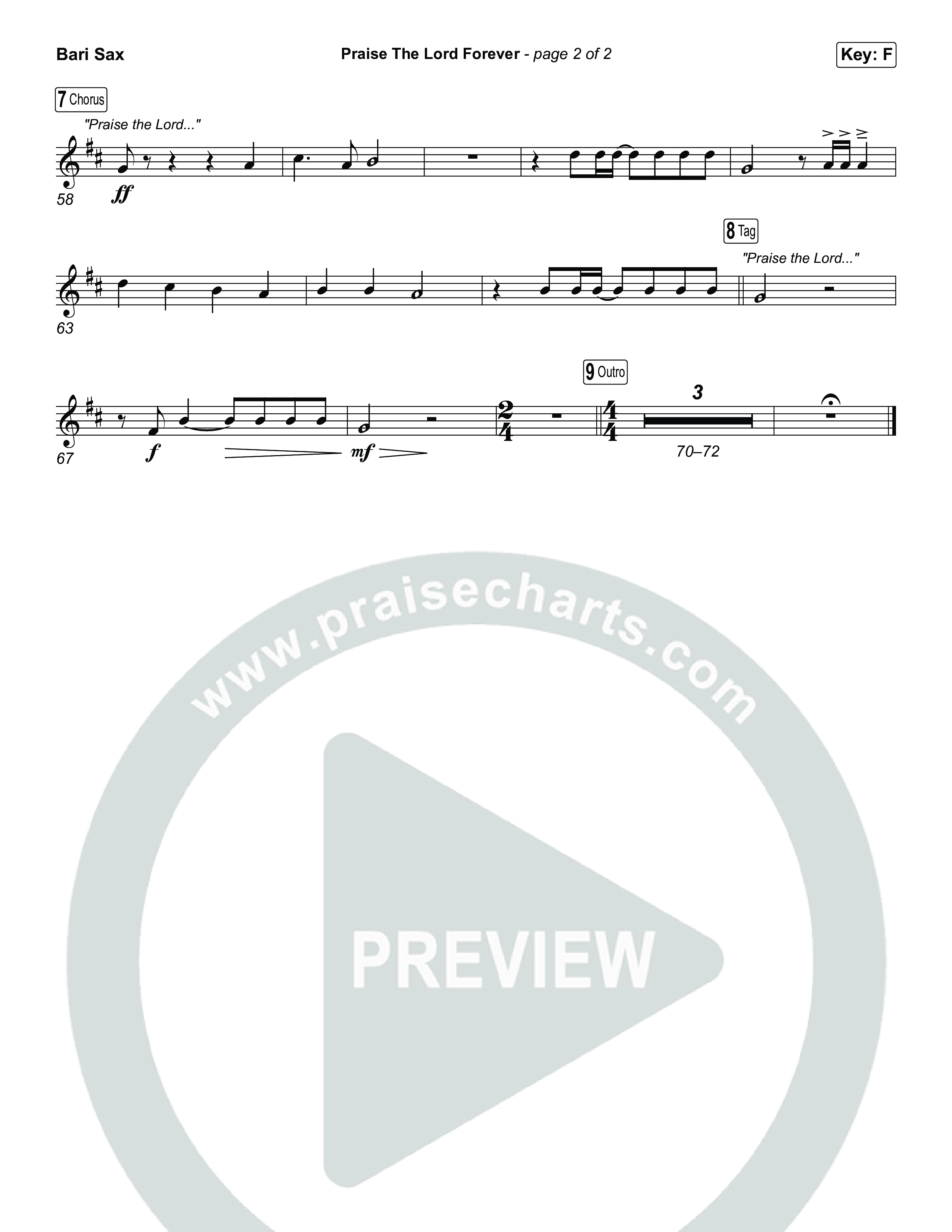Praise The Lord Forever (Unison/2-Part) Bari Sax (Pat Barrett / Arr. Luke Gambill)