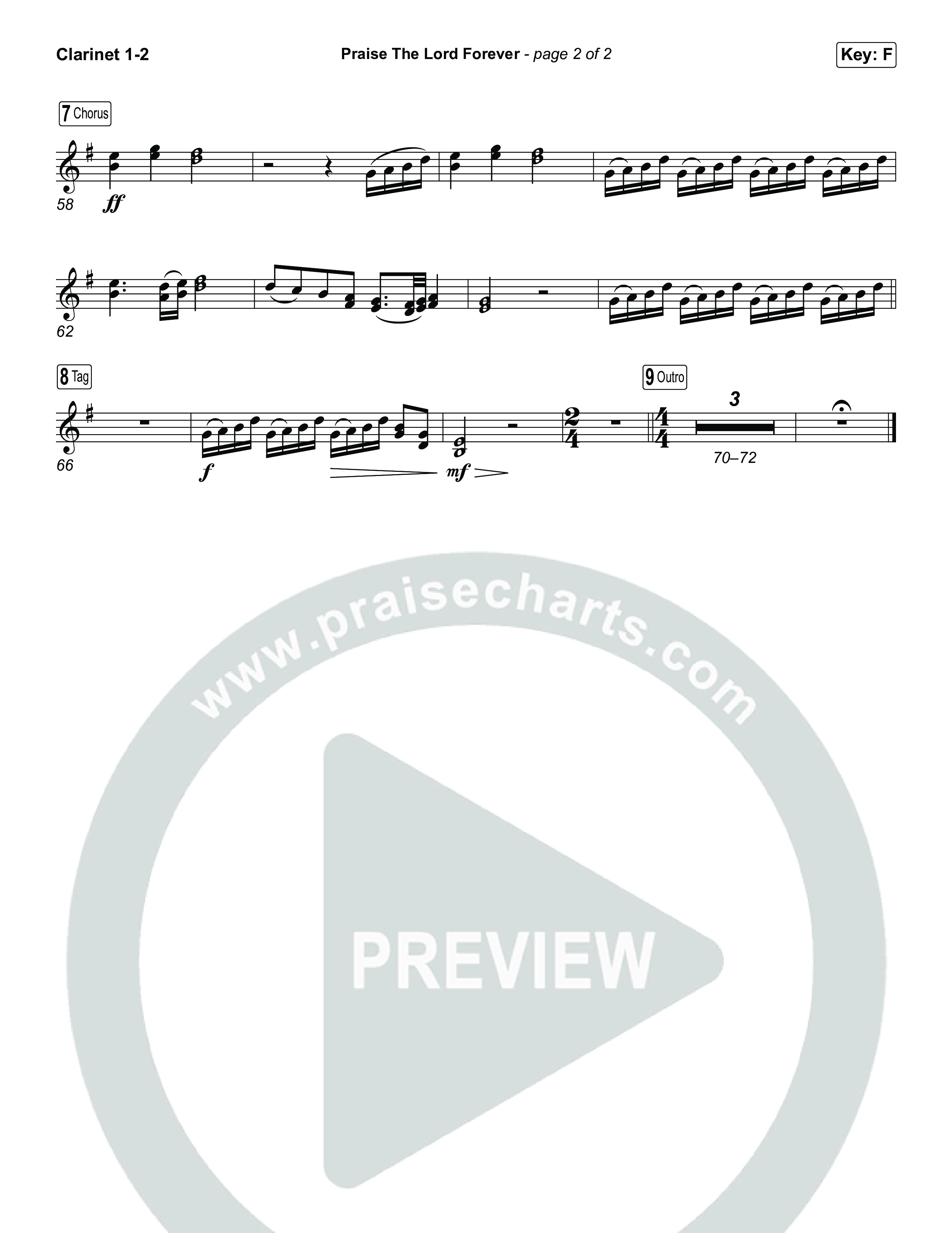 Praise The Lord Forever (Unison/2-Part) Clarinet 1/2 (Pat Barrett / Arr. Luke Gambill)