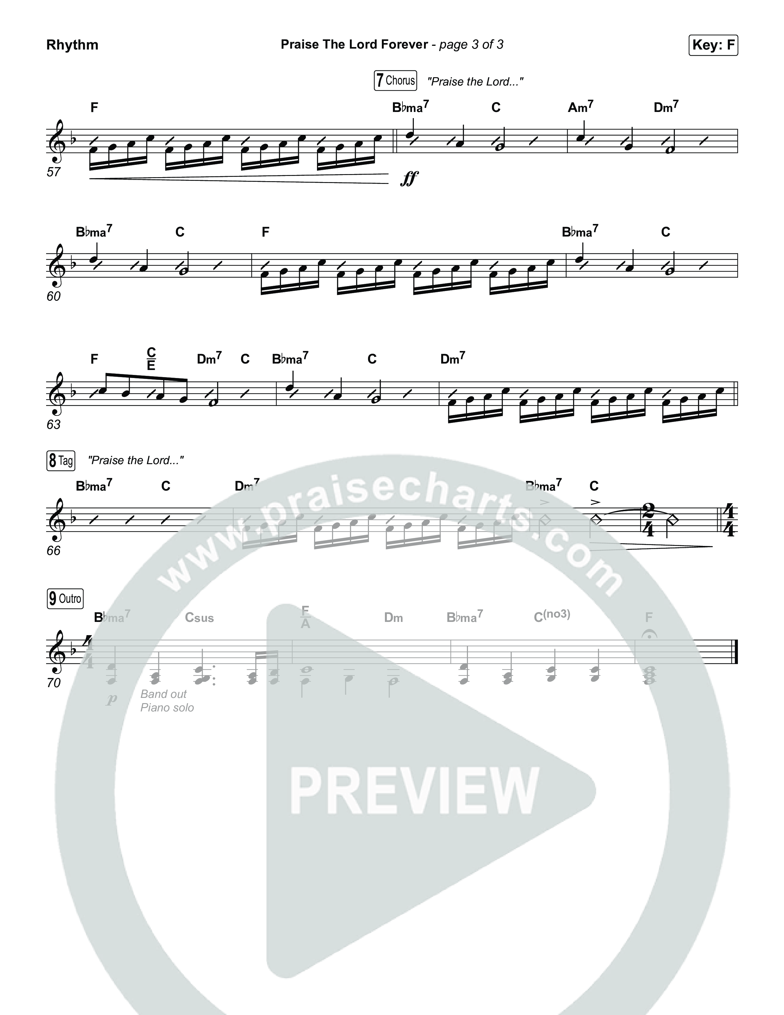 Praise The Lord Forever (Unison/2-Part) Rhythm Chart (Pat Barrett / Arr. Luke Gambill)