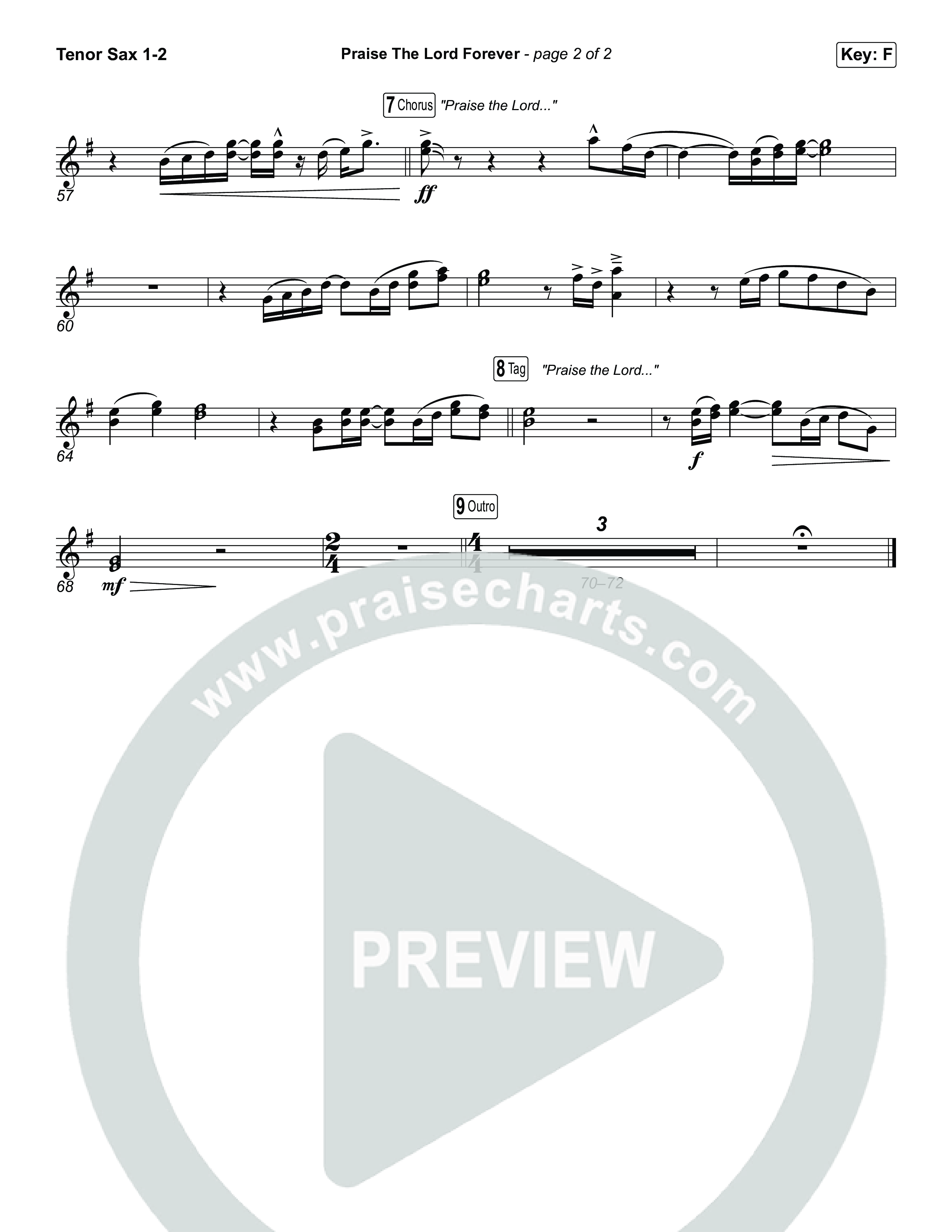 Praise The Lord Forever (Unison/2-Part) Tenor Sax 1/2 (Pat Barrett / Arr. Luke Gambill)