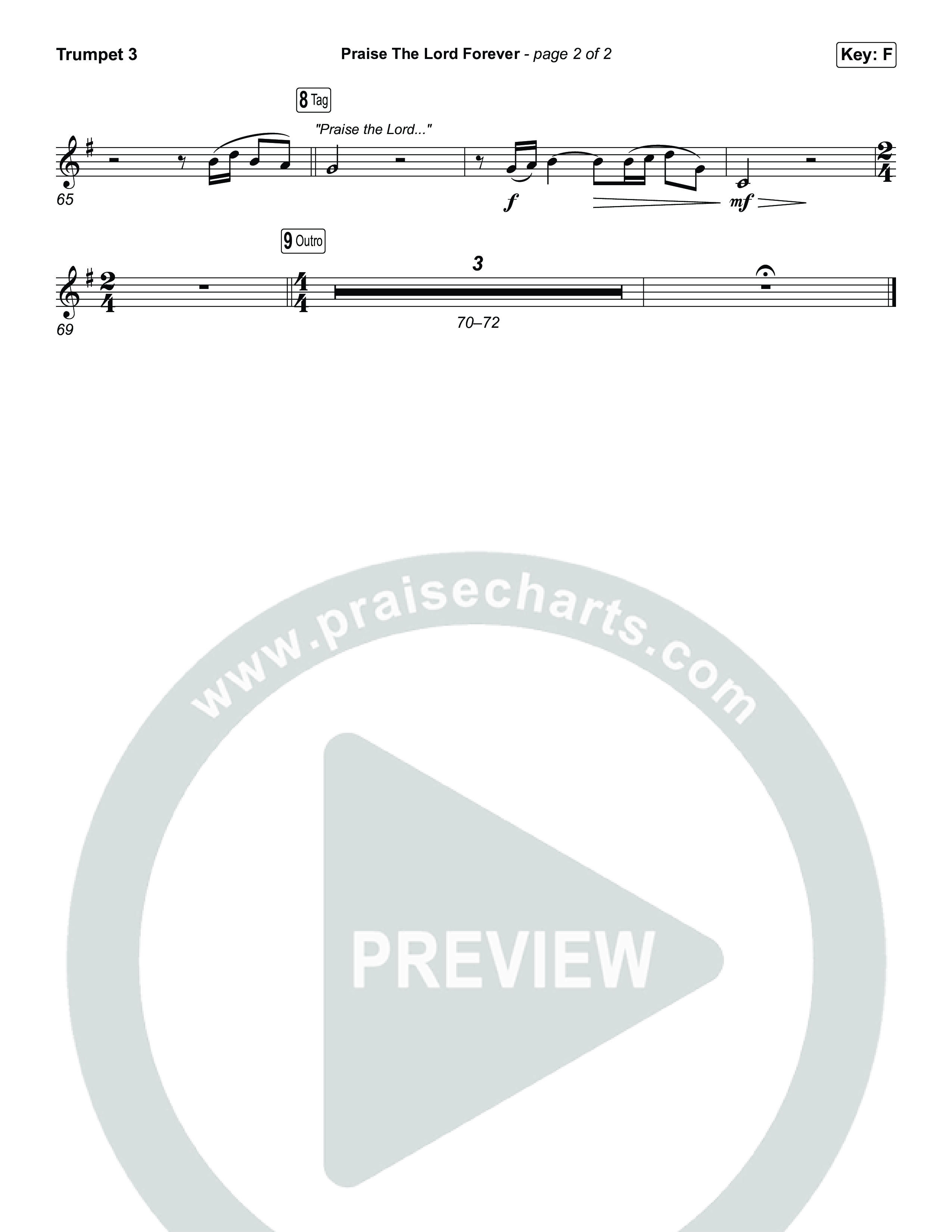 Praise The Lord Forever (Unison/2-Part) Trumpet 3 (Pat Barrett / Arr. Luke Gambill)