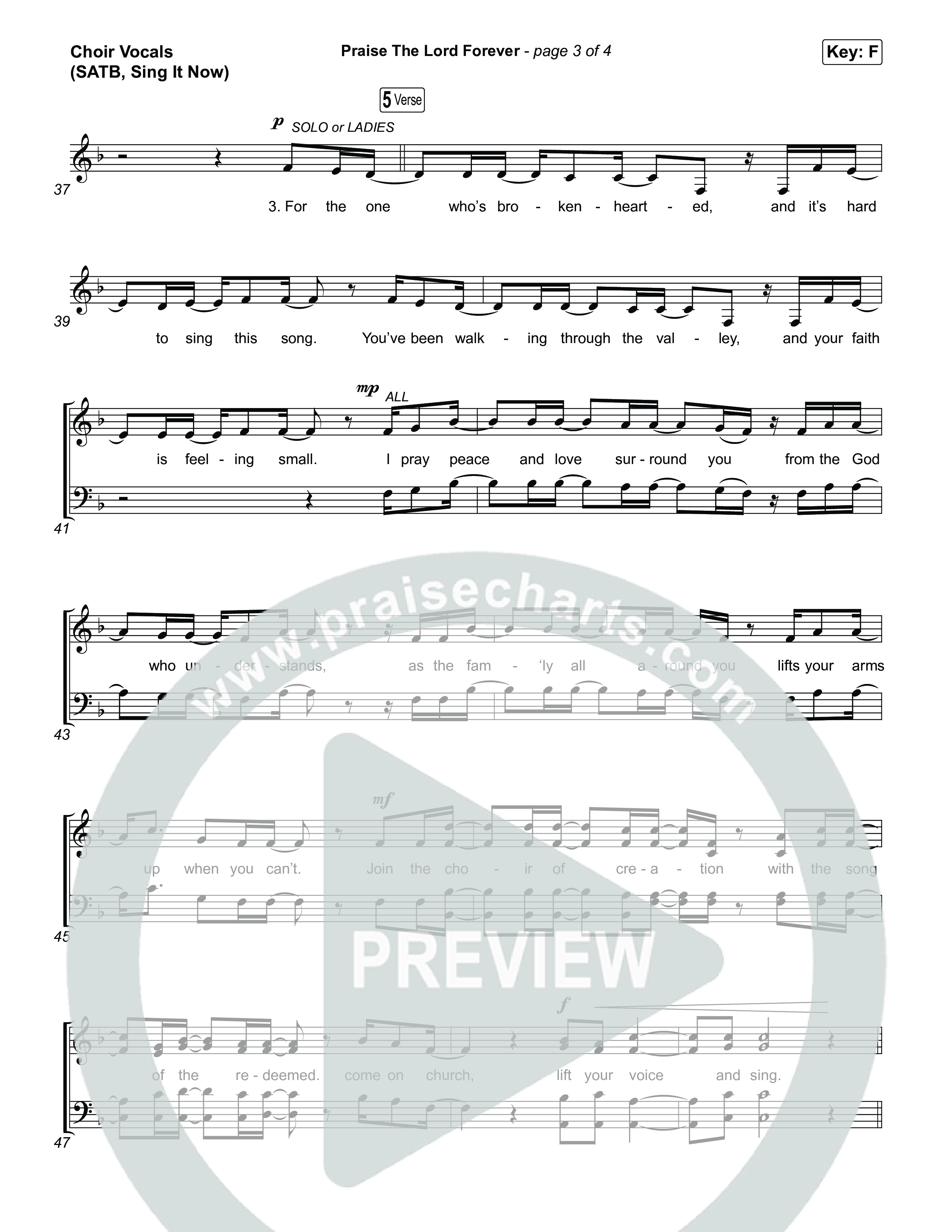 Praise The Lord Forever (Sing It Now) Choir Sheet (SATB) (Pat Barrett / Arr. Luke Gambill)