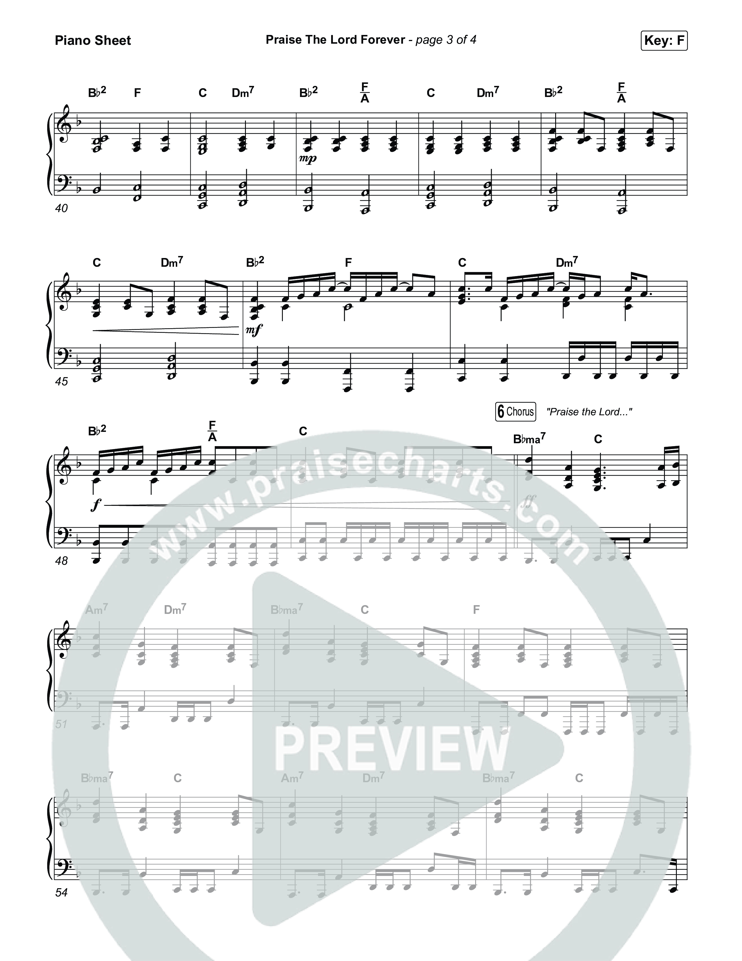 Praise The Lord Forever (Sing It Now) Piano Sheet (Pat Barrett / Arr. Luke Gambill)