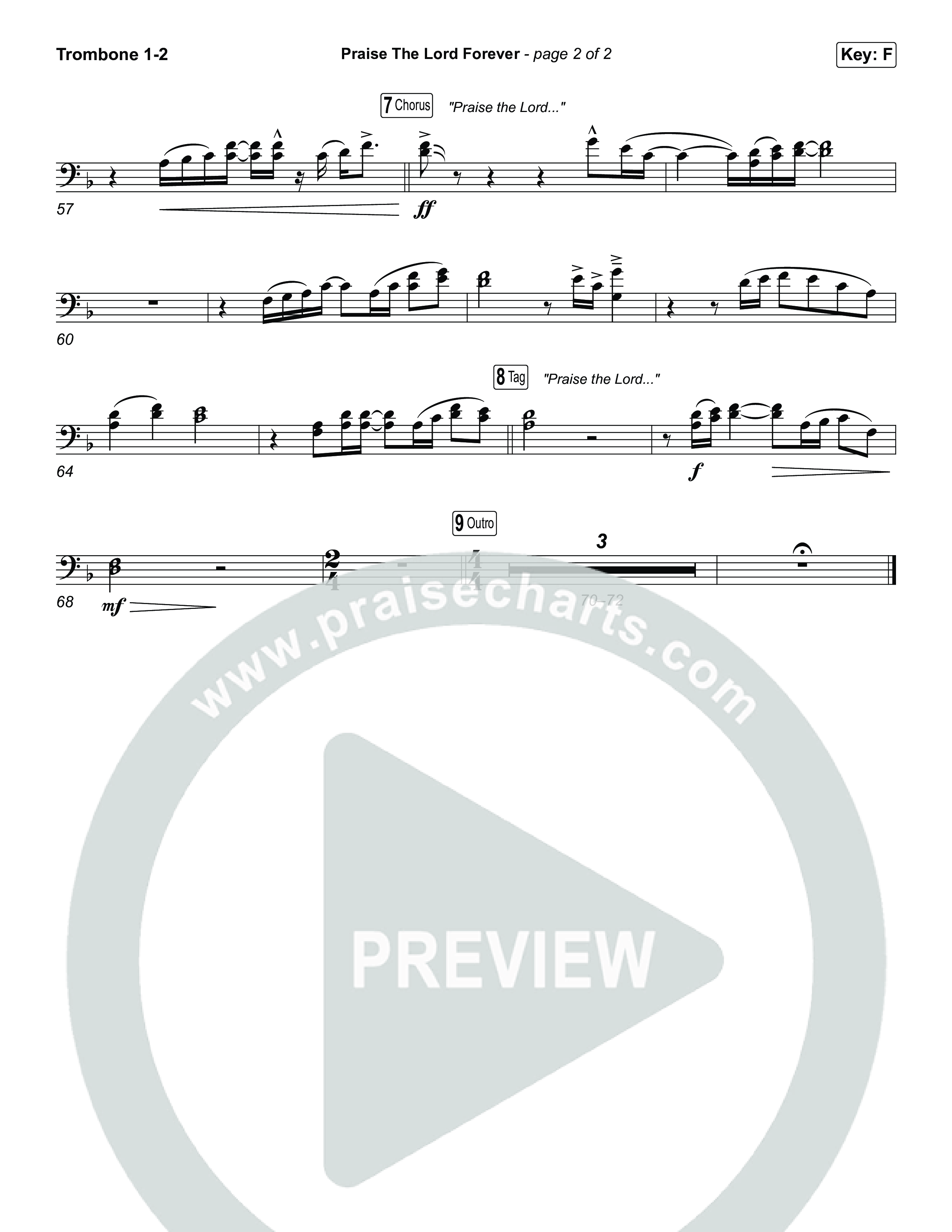 Praise The Lord Forever (Sing It Now) Trombone 1/2 (Pat Barrett / Arr. Luke Gambill)