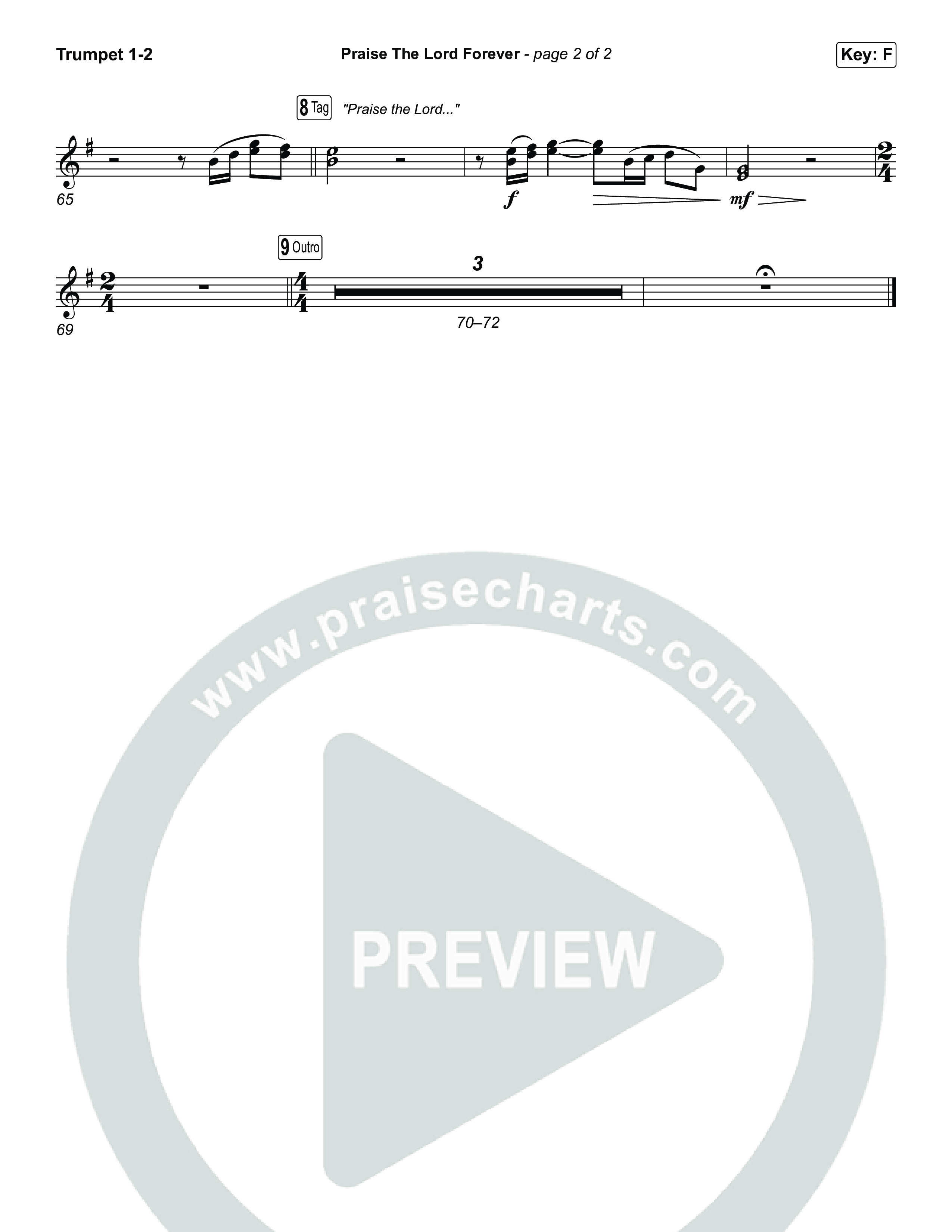 Praise The Lord Forever (Sing It Now) Trumpet 1,2 (Pat Barrett / Arr. Luke Gambill)