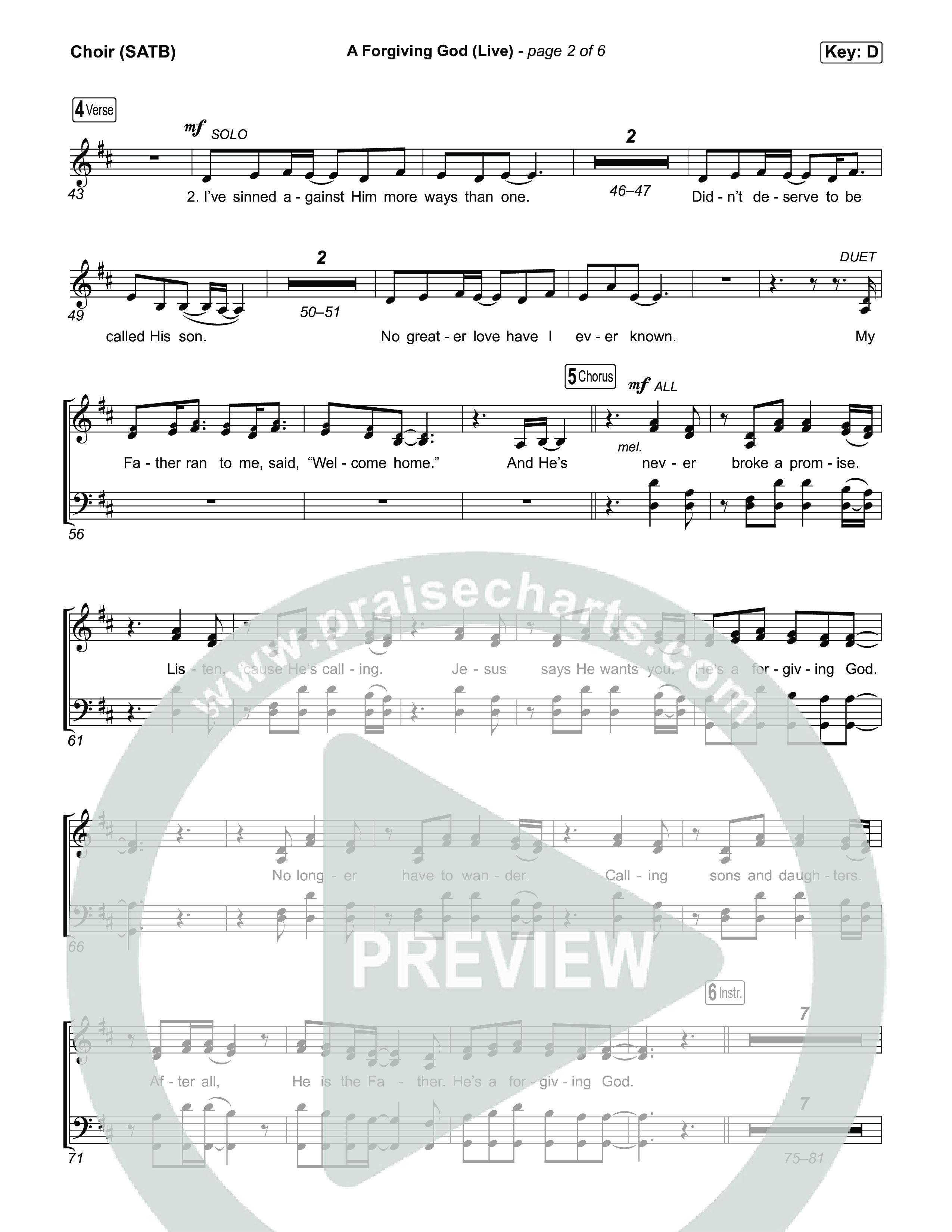 A Forgiving God (Live) Choir Sheet (SATB) (SEU Worship / Chelsea Plank / Ashton Hage)