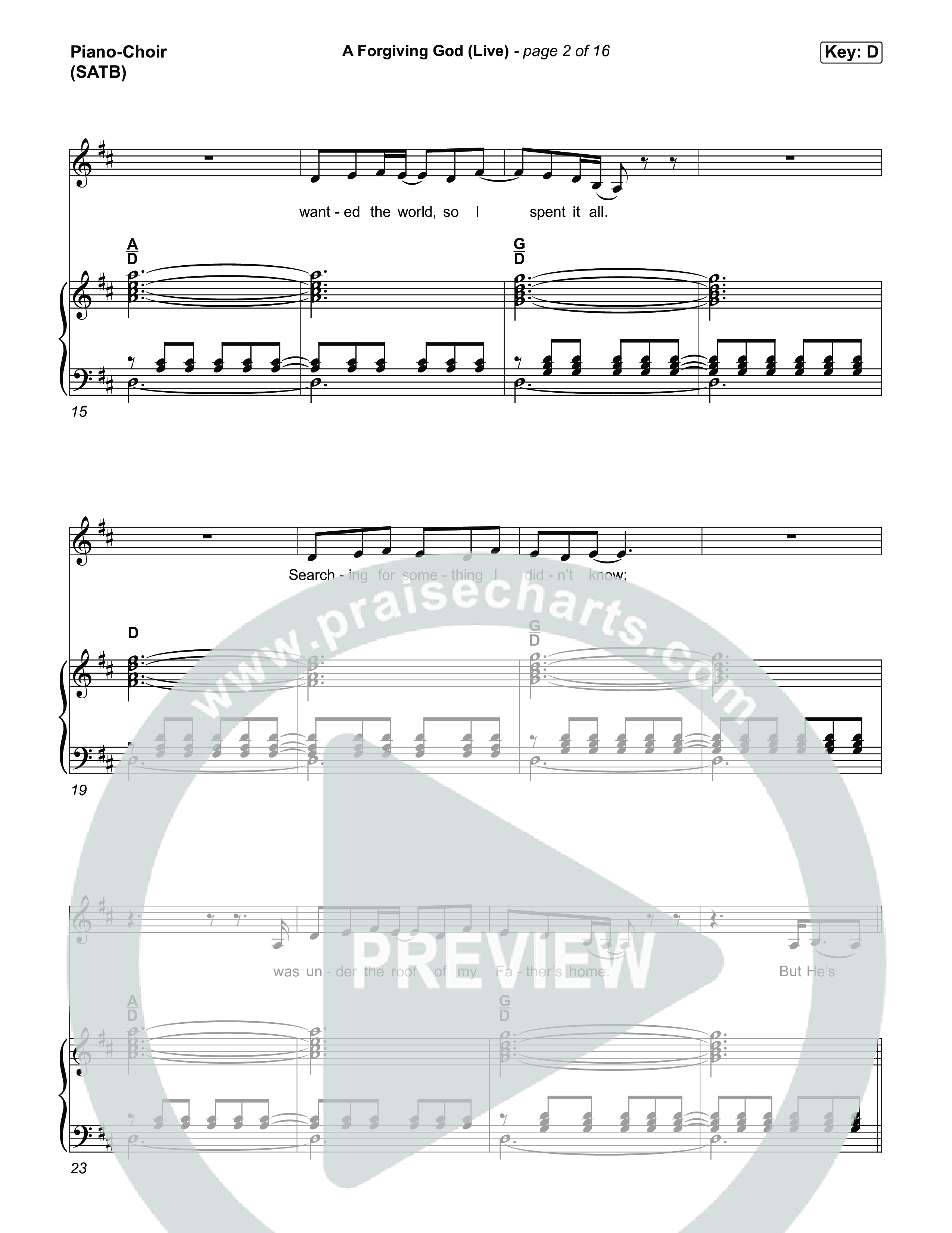 A Forgiving God (Live) Piano/Vocal Pack (SEU Worship / Chelsea Plank / Ashton Hage)