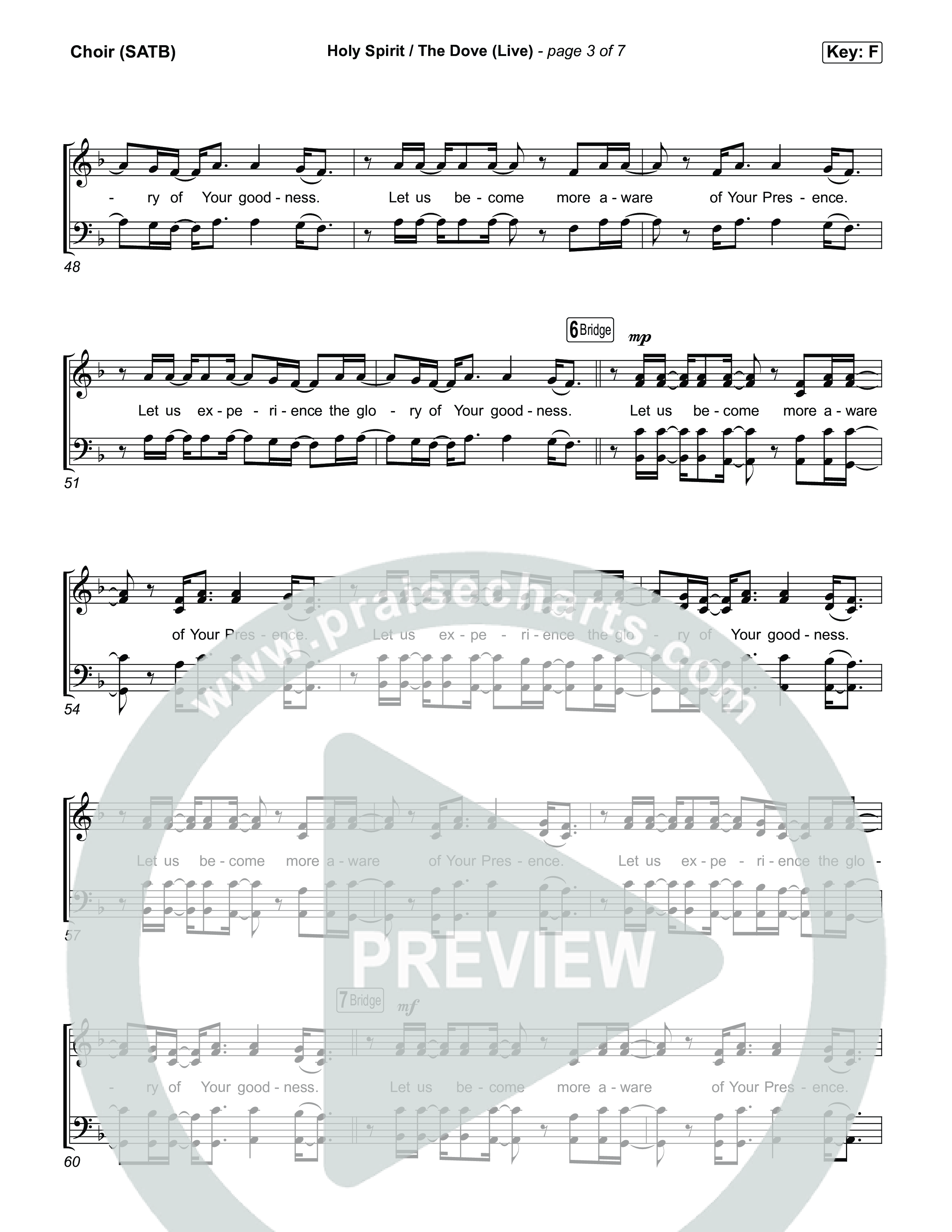 Holy Spirit  / The Dove (Live) Choir Sheet (SATB) (SEU Worship / Chelsea Plank)