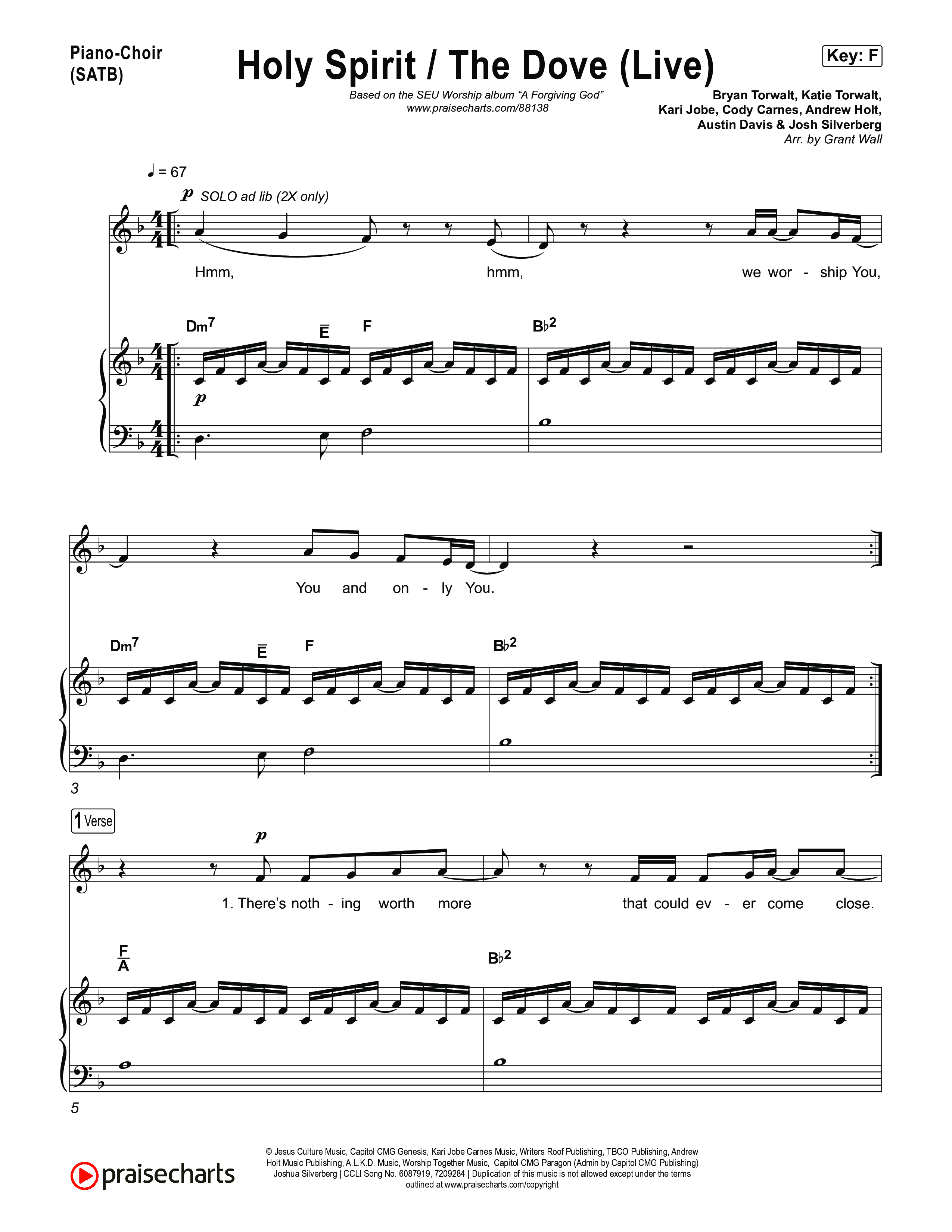 Holy Spirit / The Dove (Live) Piano/Vocal Pack (SEU Worship / Chelsea Plank)