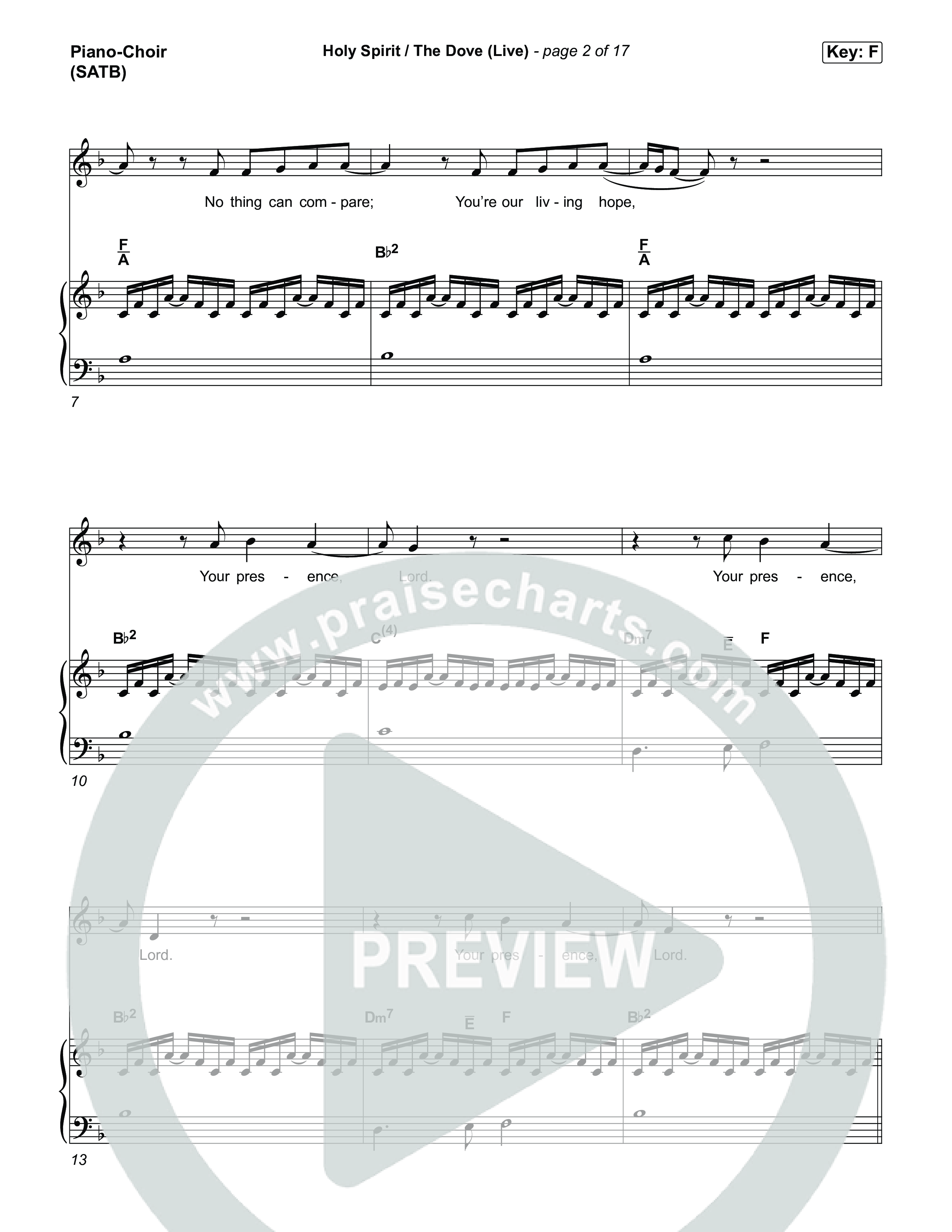 Holy Spirit / The Dove (Live) Piano/Vocal Pack (SEU Worship / Chelsea Plank)