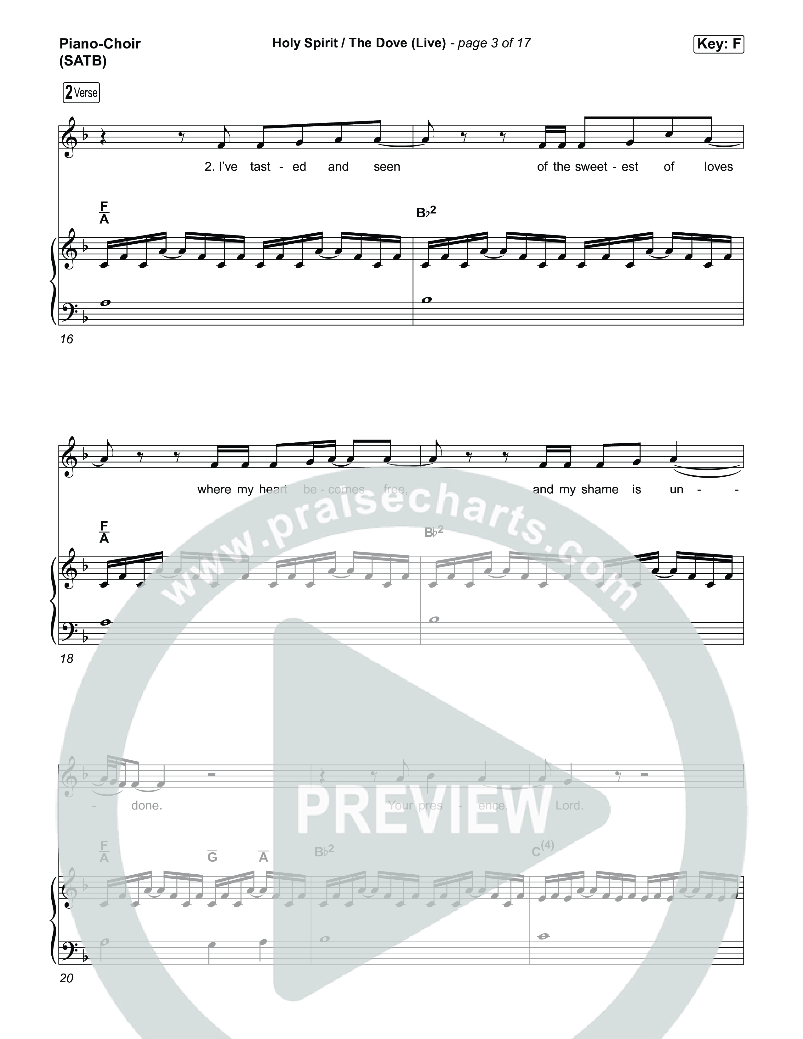 Holy Spirit / The Dove (Live) Piano/Vocal Pack (SEU Worship / Chelsea Plank)