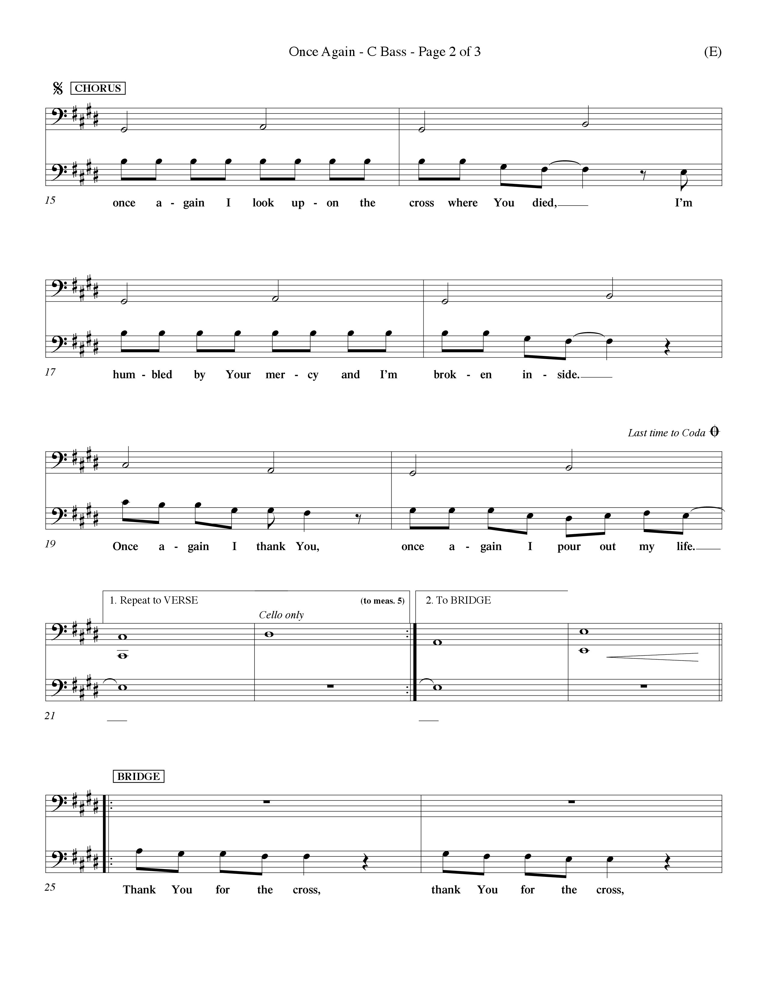 Once Again (Choral Anthem SATB) Contrabass (Word Music Choral / Orch. Keith Wilbanks)