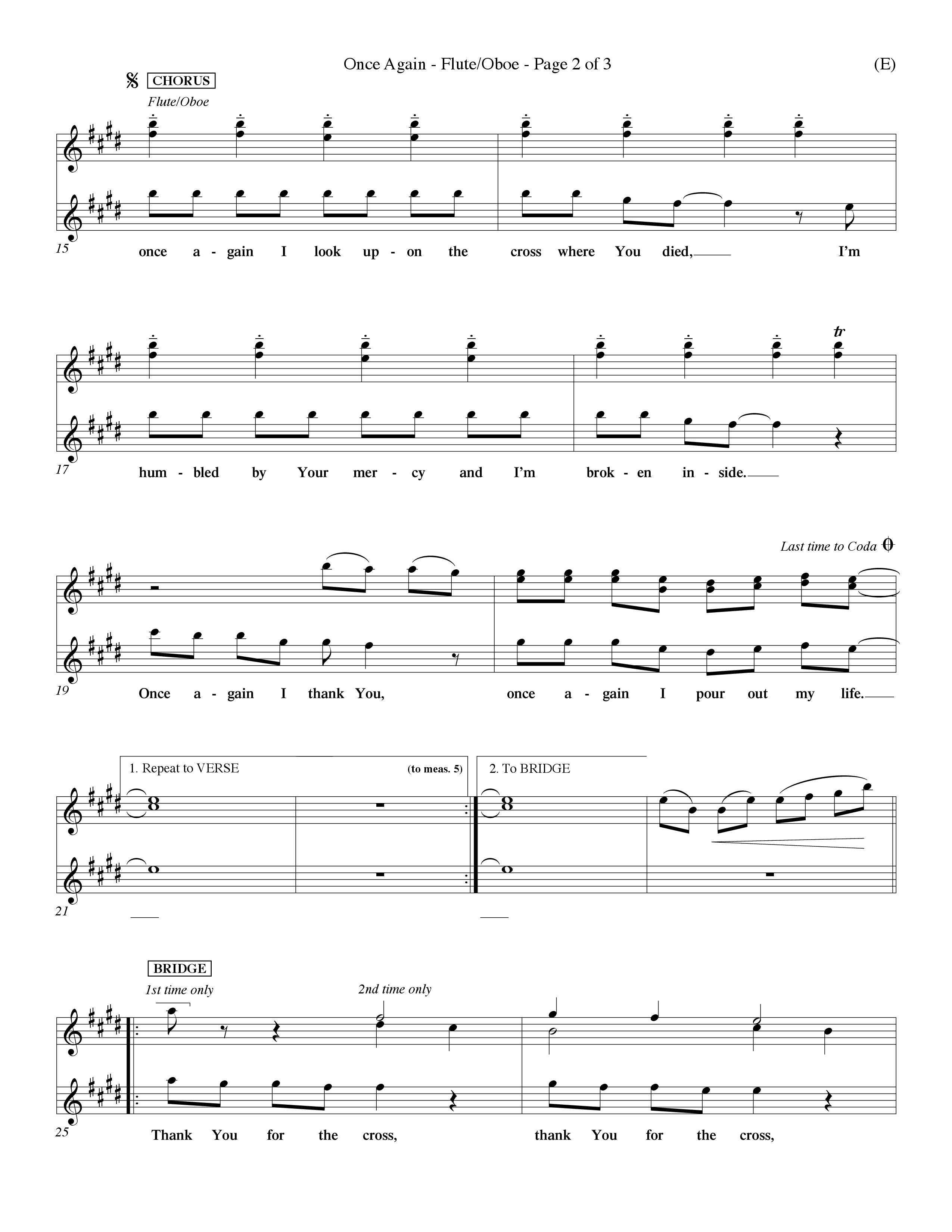 Once Again (Choral Anthem SATB) Flute/Oboe (Word Music Choral / Orch. Keith Wilbanks)