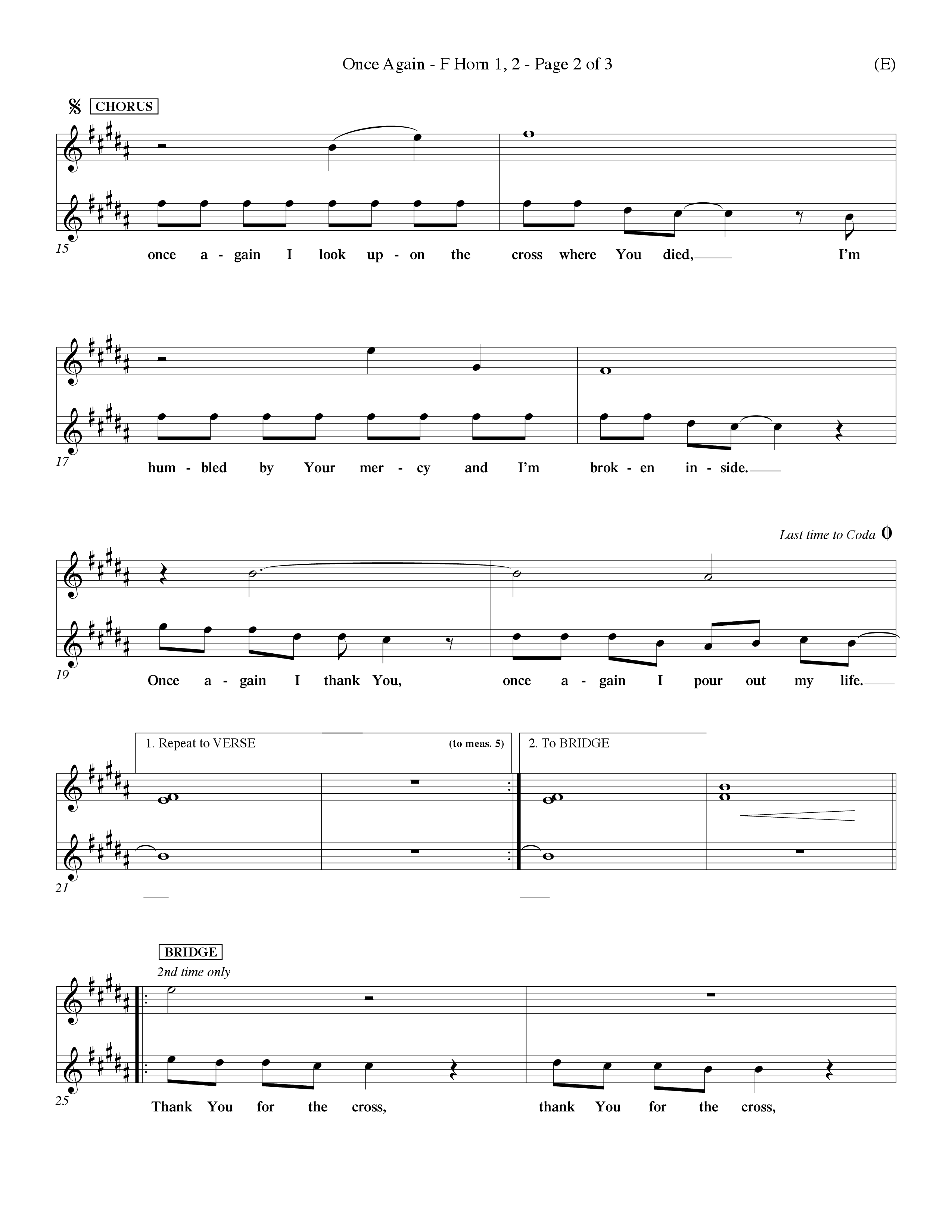 Once Again (Choral Anthem SATB) French Horn (Word Music Choral / Orch. Keith Wilbanks)
