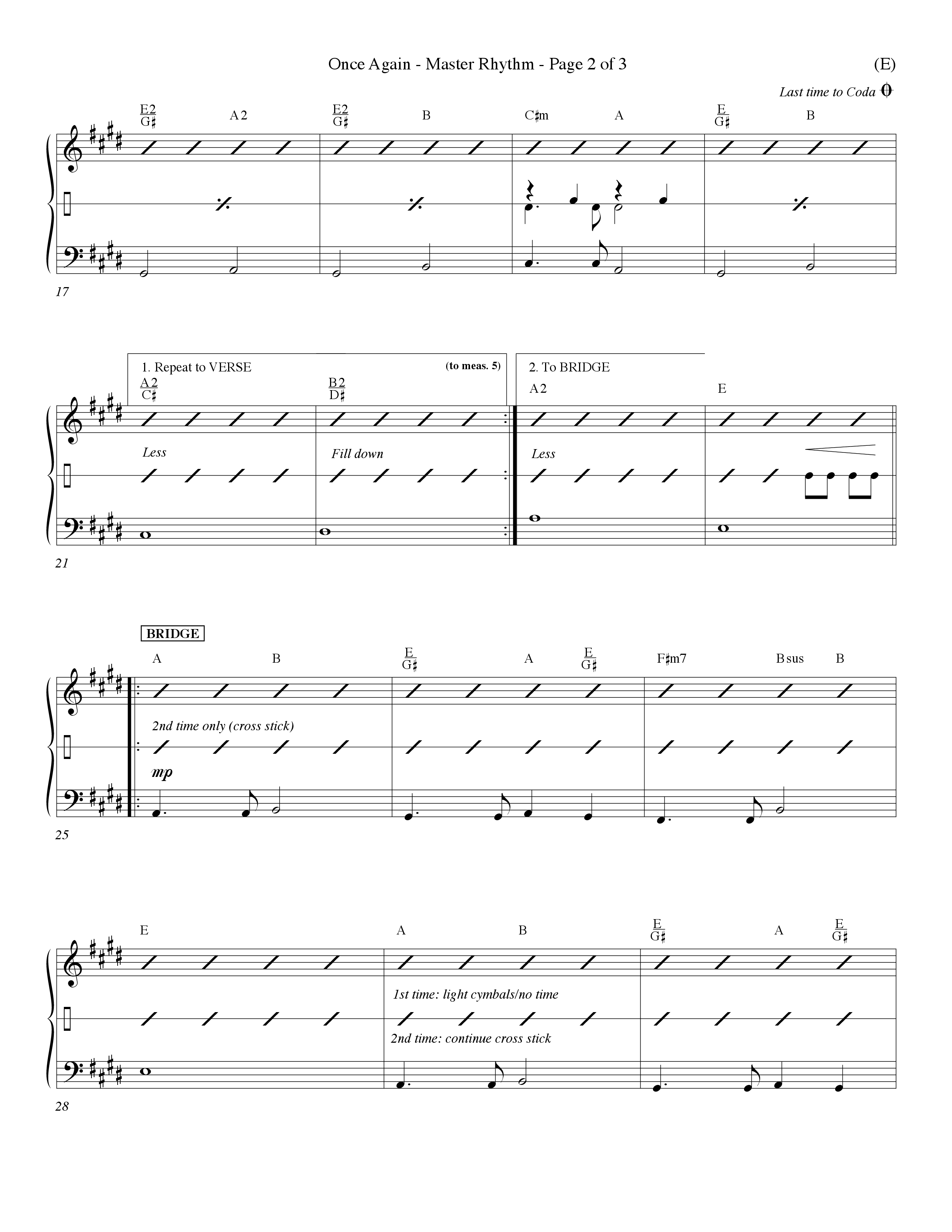 Once Again (Choral Anthem SATB) Rhythm Chart (Word Music Choral / Orch. Keith Wilbanks)