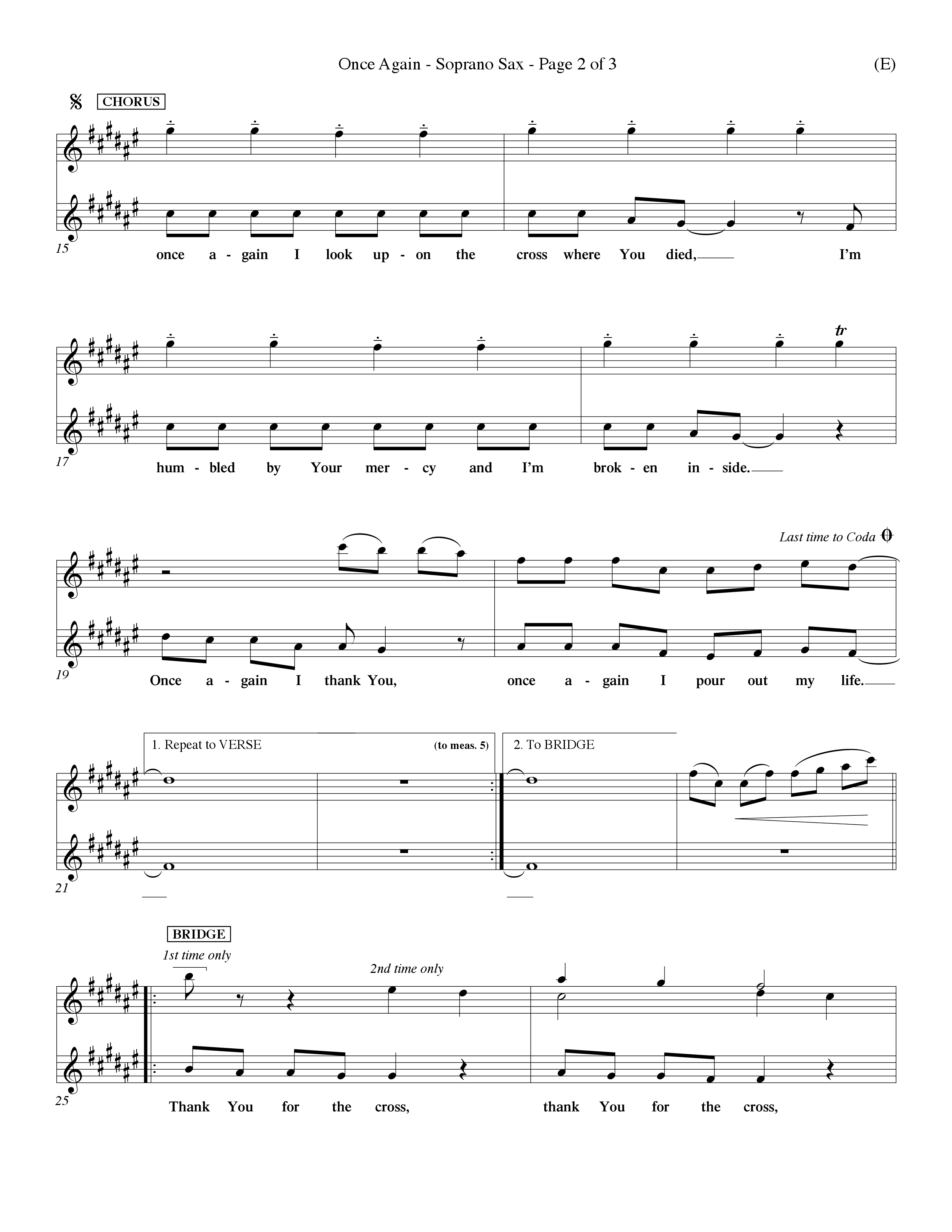 Once Again (Choral Anthem SATB) Saxophone (Word Music Choral / Orch. Keith Wilbanks)