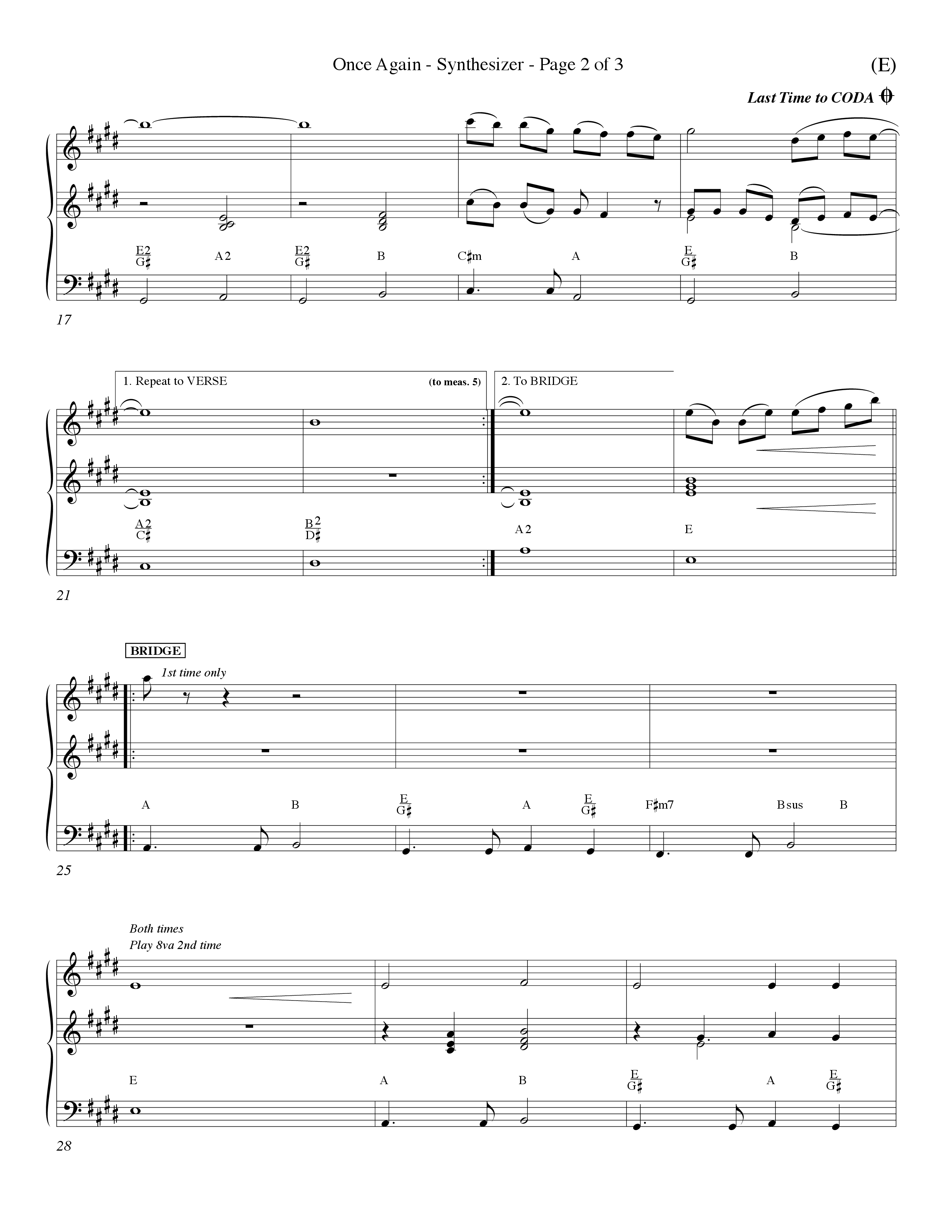 Once Again (Choral Anthem SATB) Synth (Word Music Choral / Orch. Keith Wilbanks)