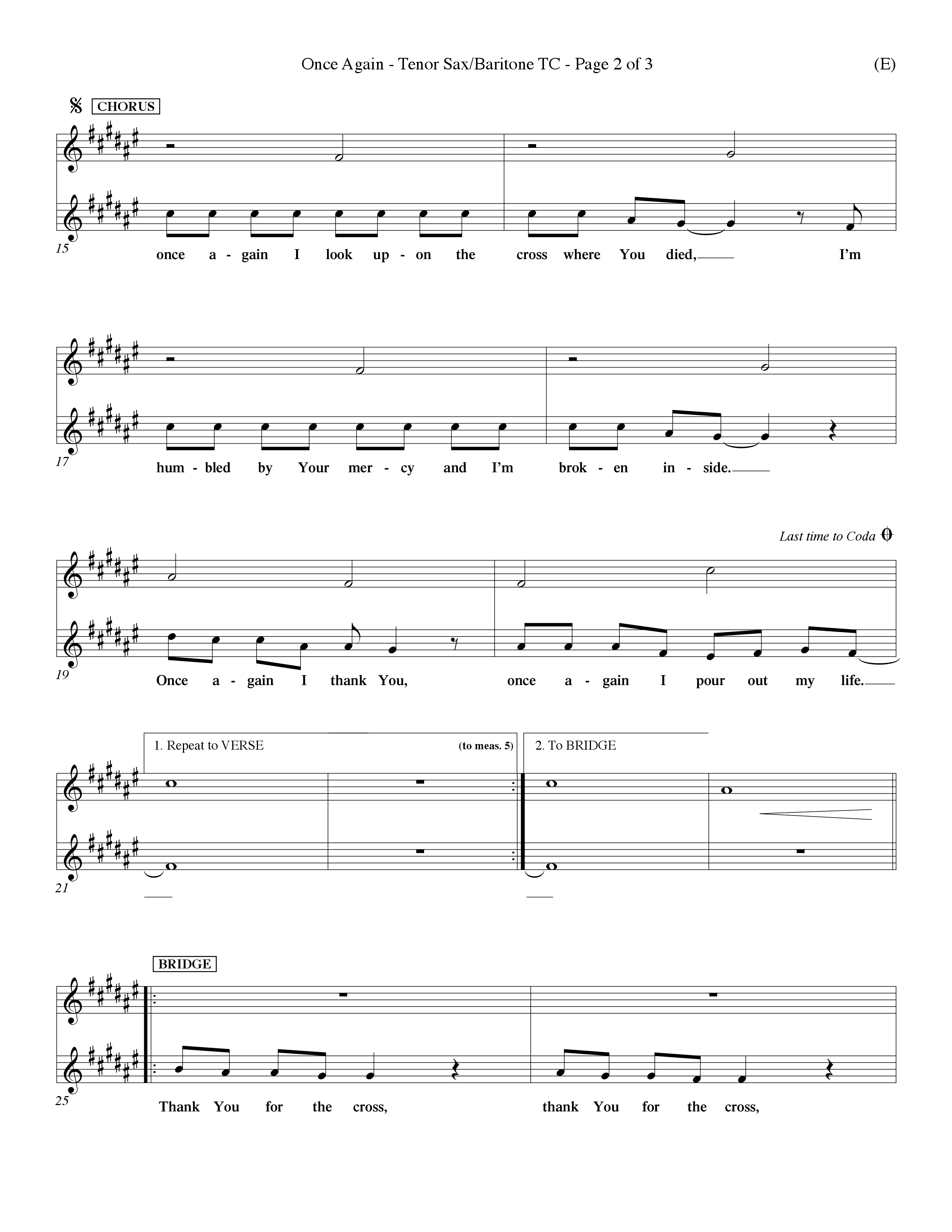 Once Again (Choral Anthem SATB) Tenor Sax/Baritone T.C. (Word Music Choral / Orch. Keith Wilbanks)
