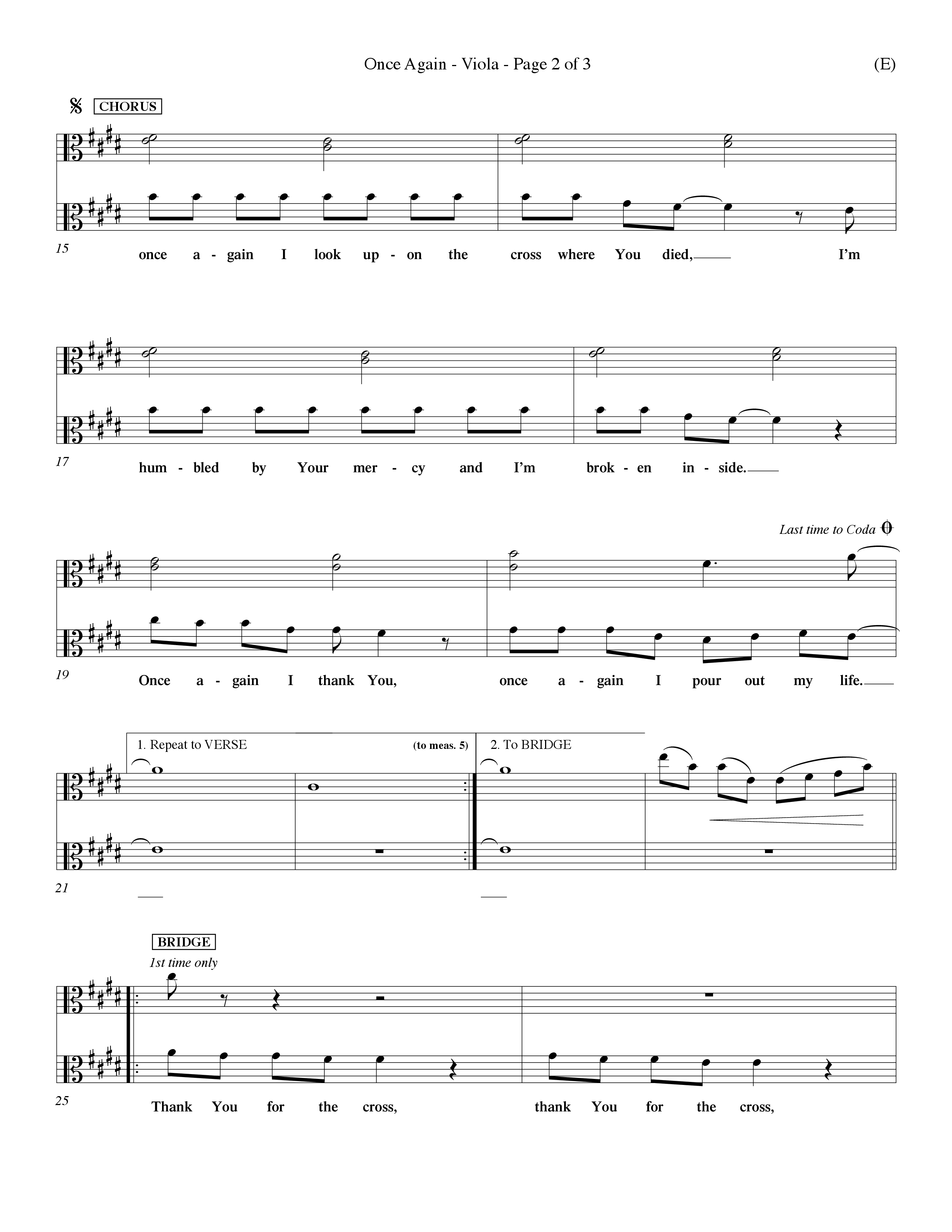 Once Again (Choral Anthem SATB) Viola (Word Music Choral / Orch. Keith Wilbanks)