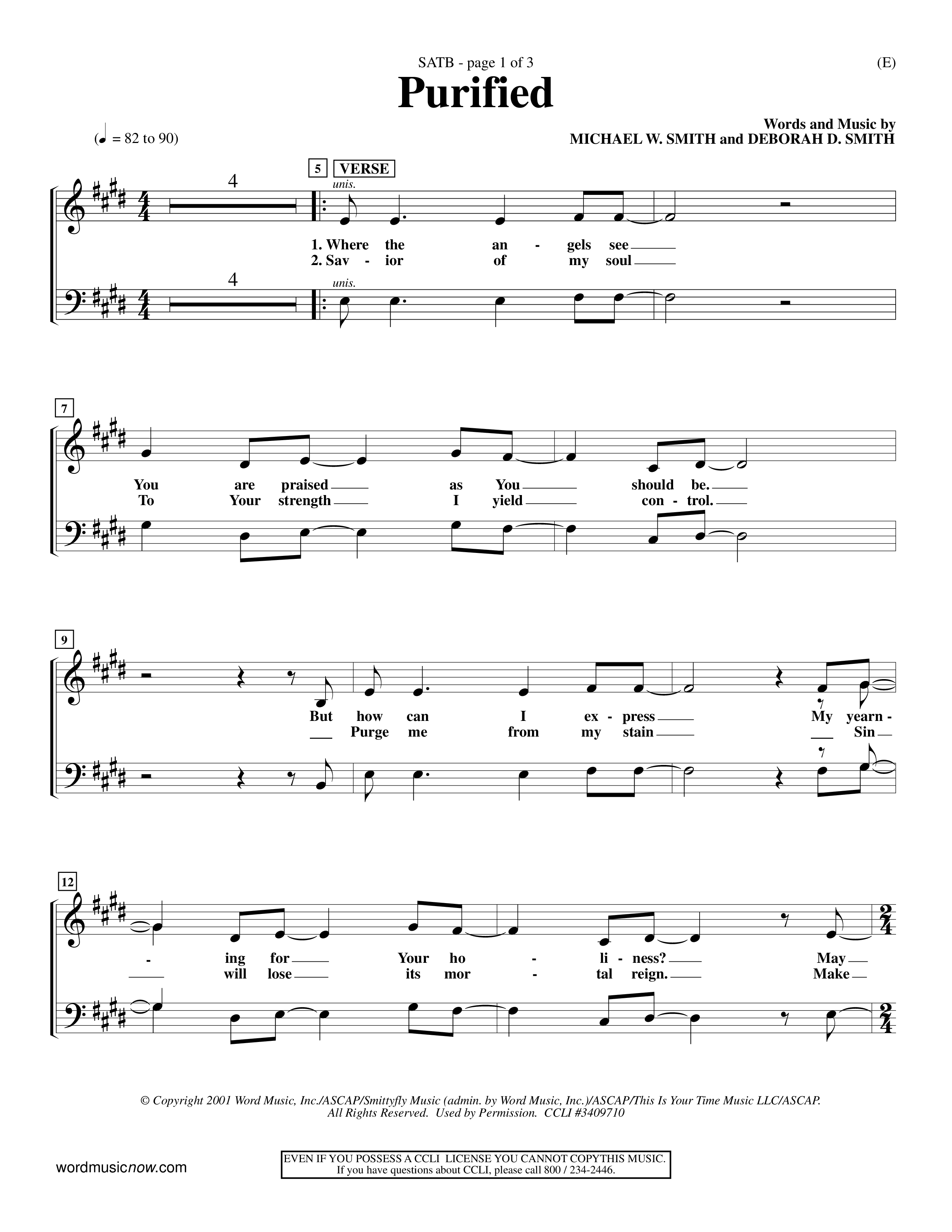 Purified (Choral Anthem SATB) Choir Sheet (SATB) (Word Music Choral / Orch. Keith Wilbanks)