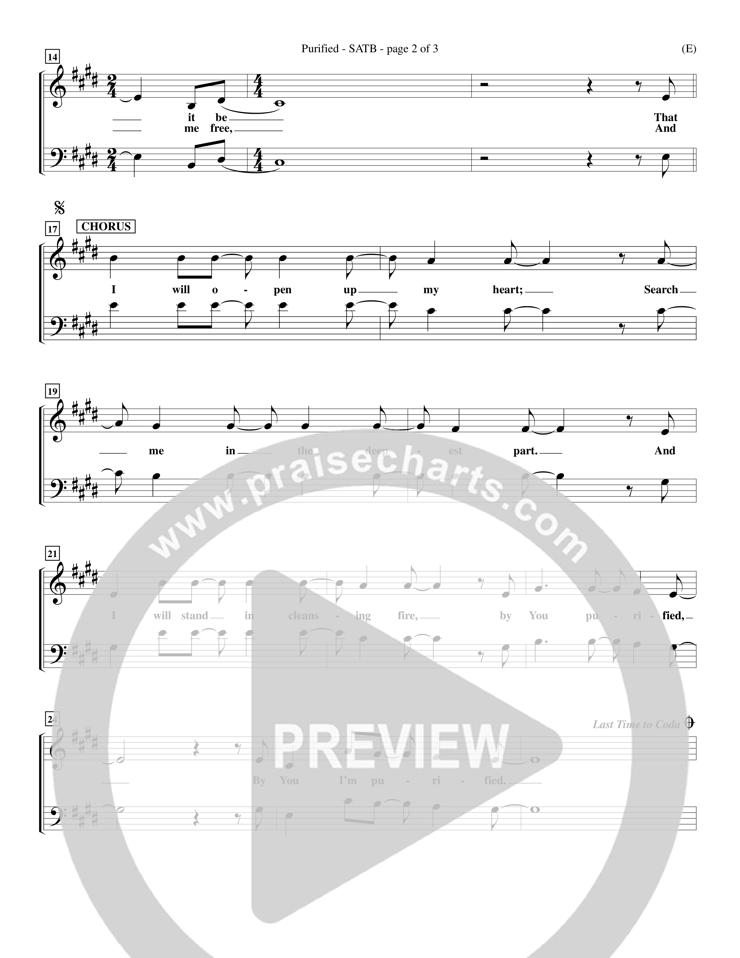 Purified (Choral Anthem SATB) Choir Sheet (SATB) (Word Music Choral / Orch. Keith Wilbanks)