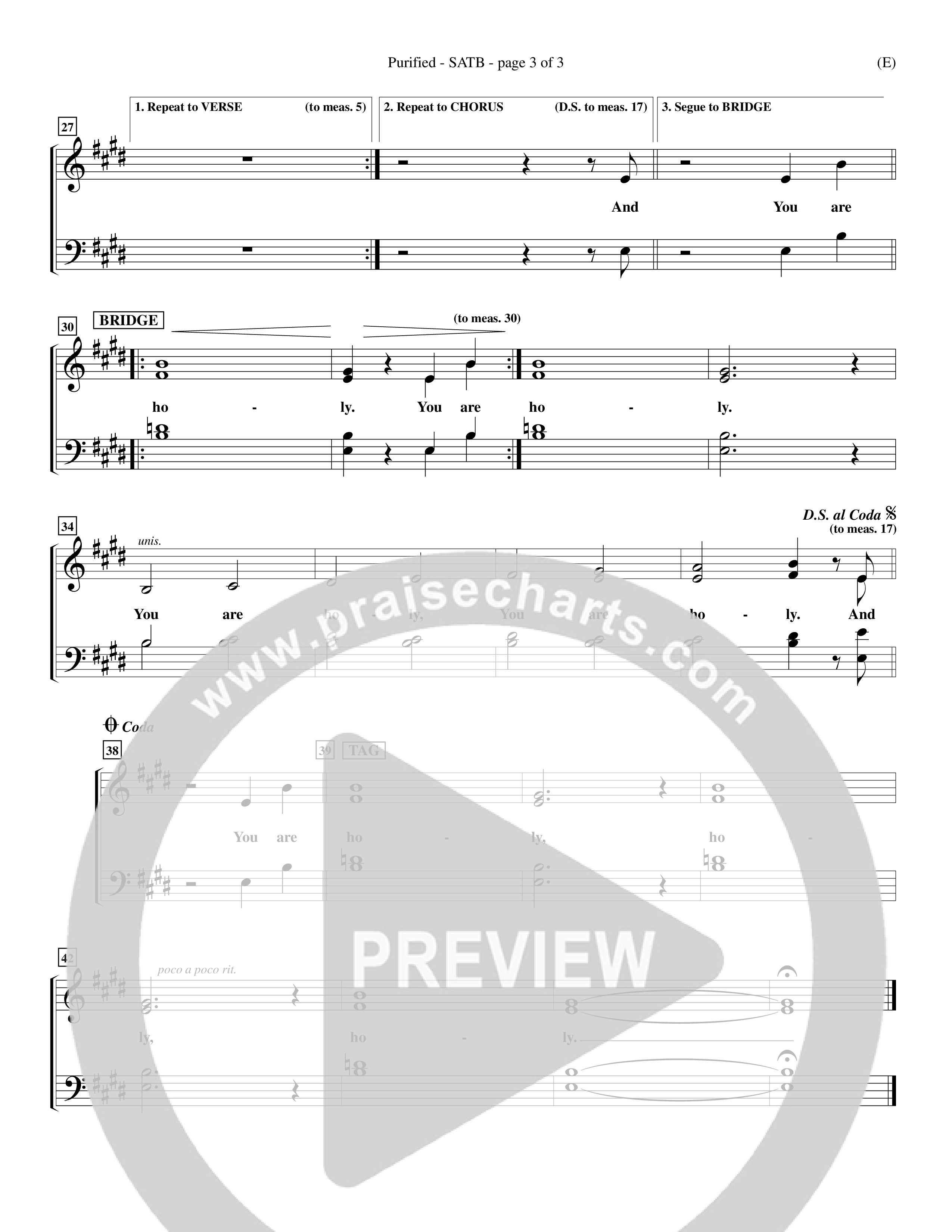 Purified (Choral Anthem SATB) Choir Sheet (SATB) (Word Music Choral / Orch. Keith Wilbanks)