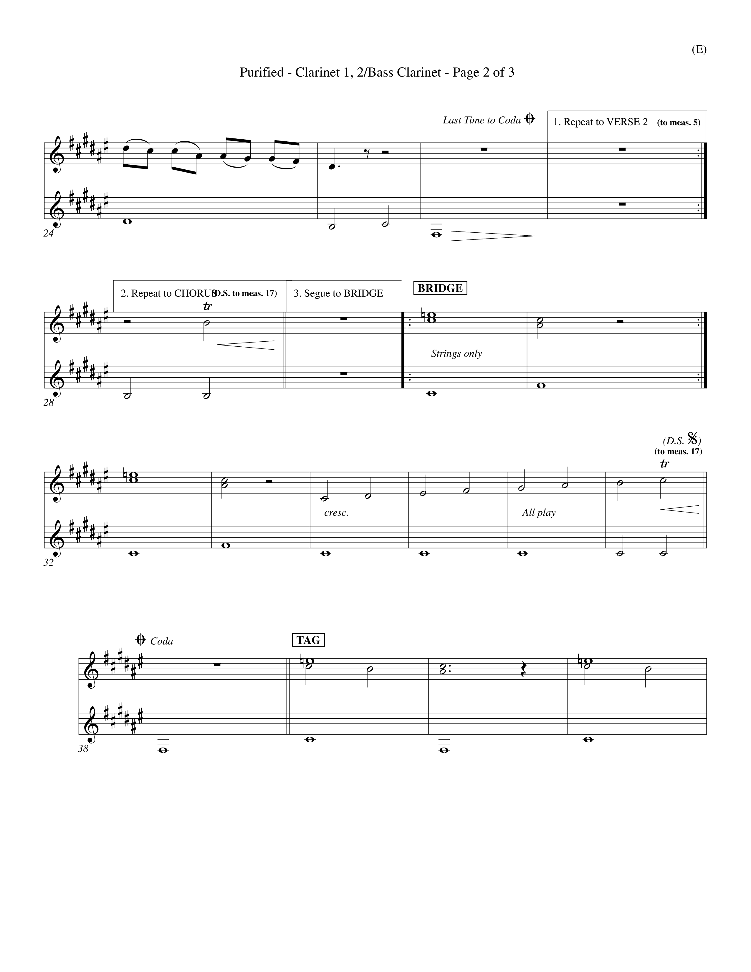 Purified (Choral Anthem SATB) Clarinet 1/2, Bass Clarinet (Word Music Choral / Orch. Keith Wilbanks)