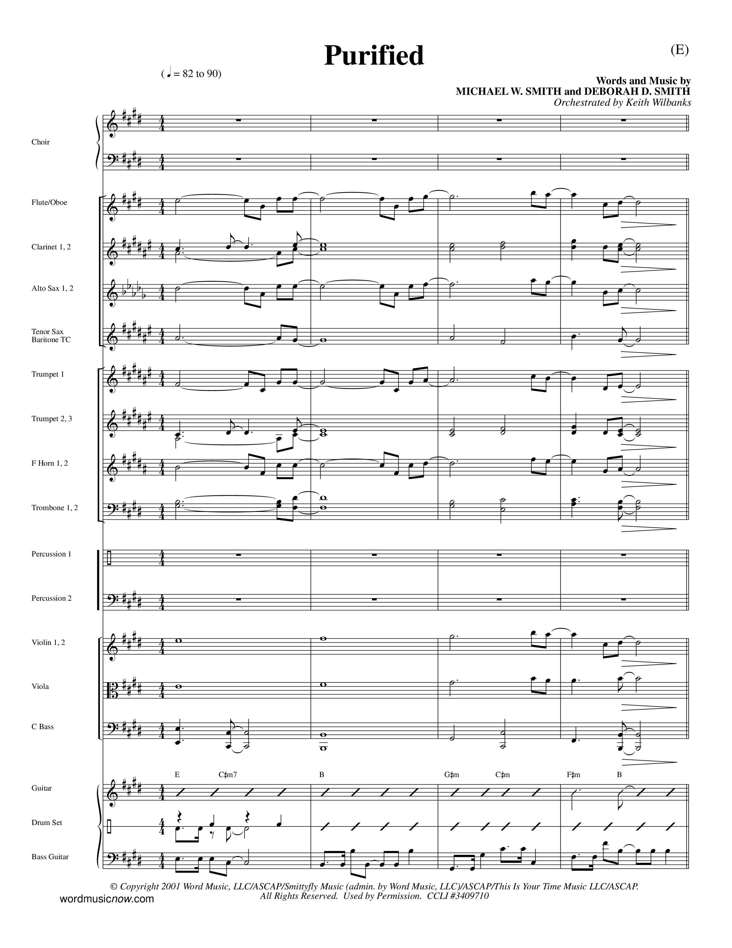 Purified (Choral Anthem SATB) Orchestration (Word Music Choral / Orch. Keith Wilbanks)