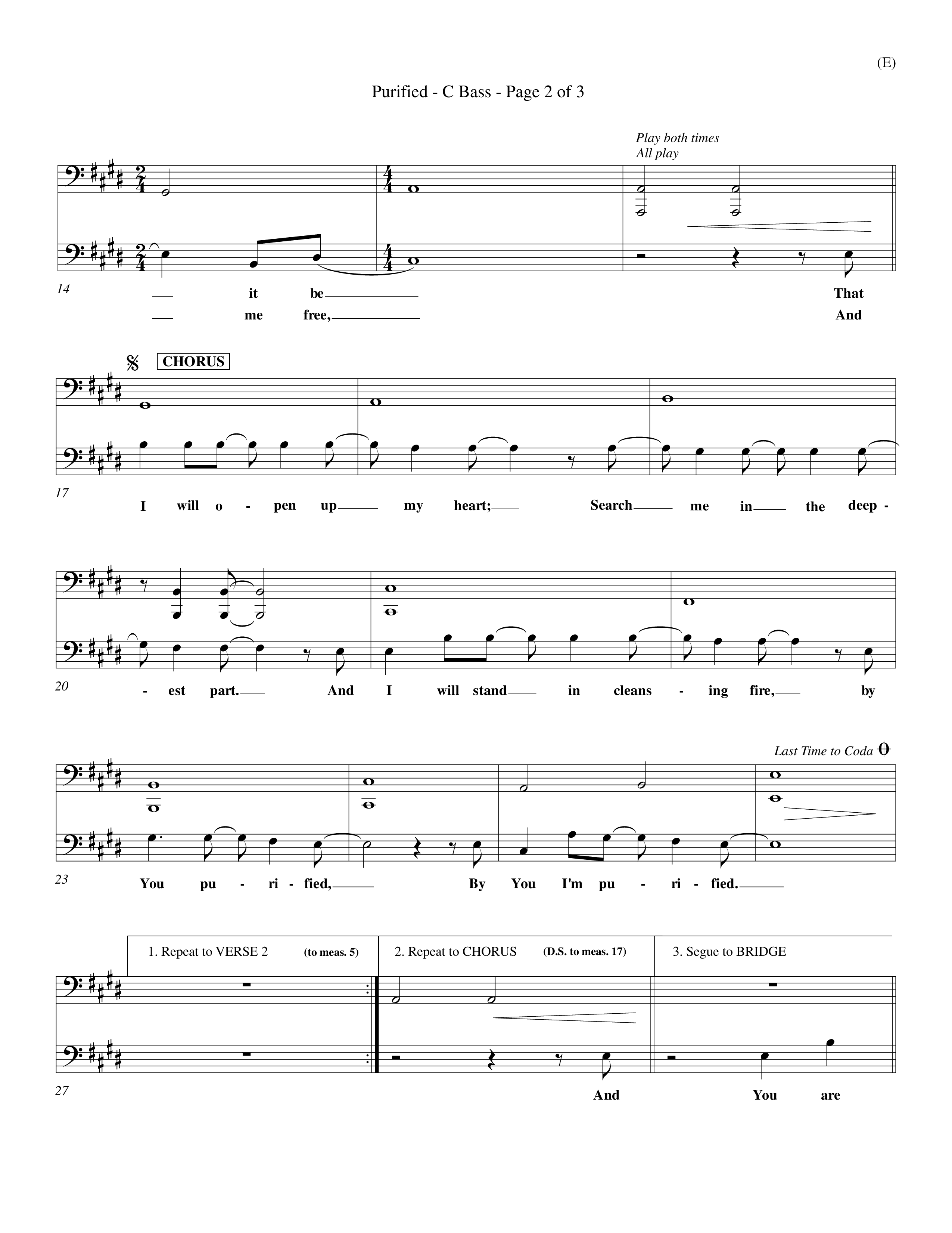 Purified (Choral Anthem SATB) Contrabass (Word Music Choral / Orch. Keith Wilbanks)