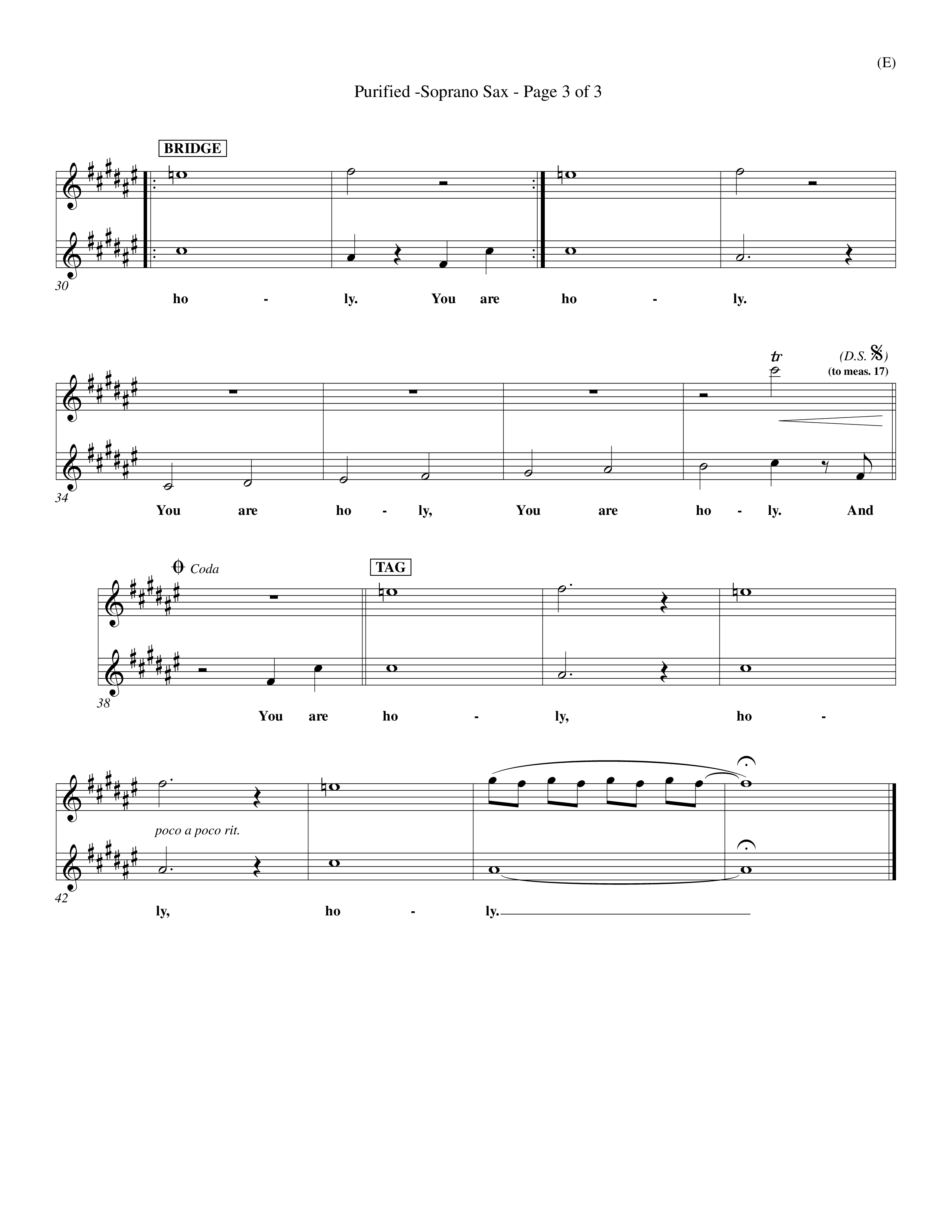 Purified (Choral Anthem SATB) Saxophone (Word Music Choral / Orch. Keith Wilbanks)