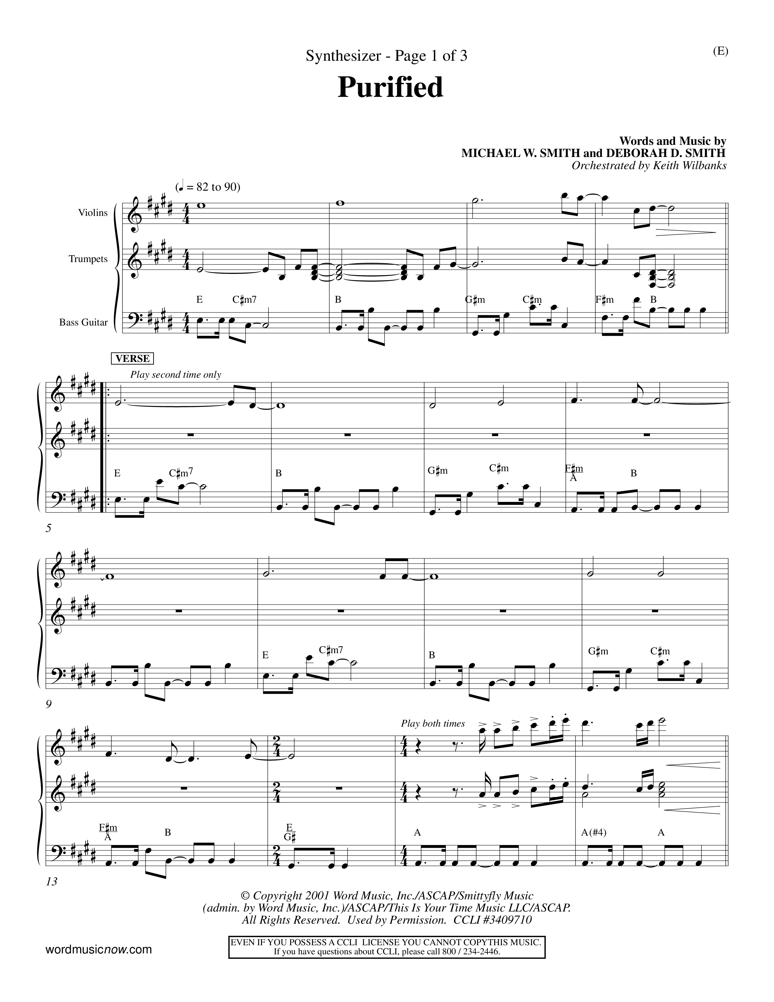 Purified (Choral Anthem SATB) Synth (Word Music Choral / Orch. Keith Wilbanks)