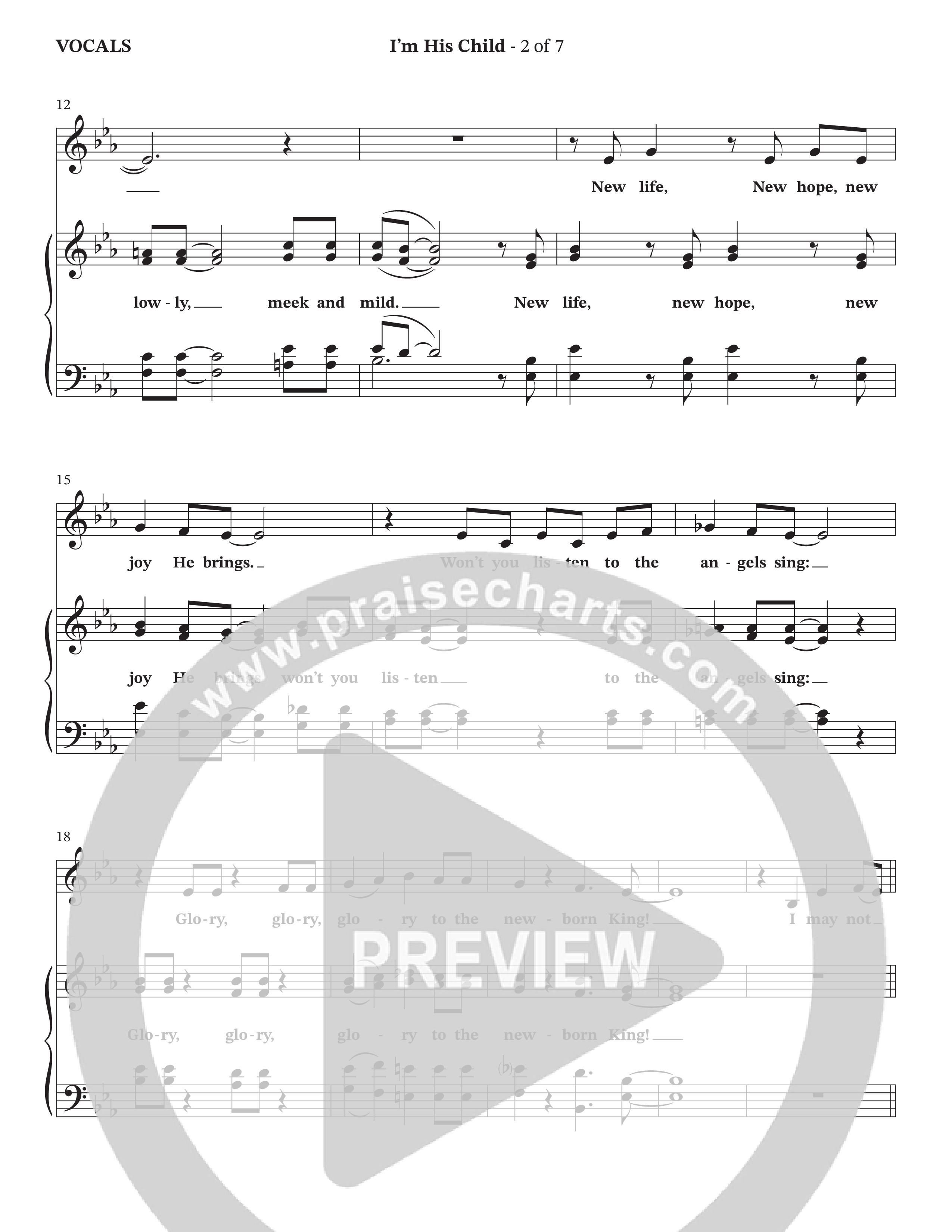 I'm His Child (with Jesus What A Wonderful Child) (Choral Anthem SATB) Choir Sheet (Hillcrest Nashville / Arr. Wayne Haun / Orch. Jim Hammerly)