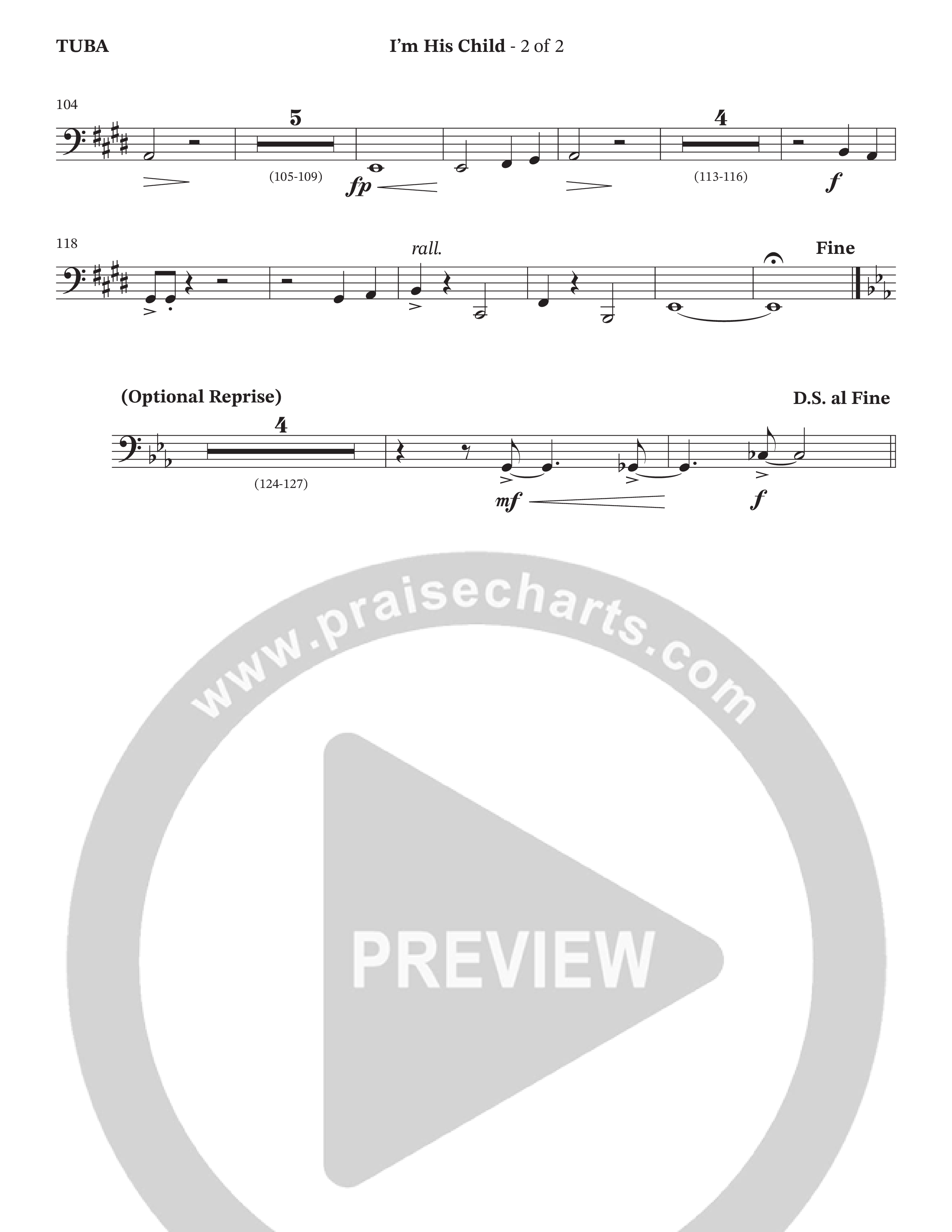 I'm His Child (with Jesus What A Wonderful Child) (Choral Anthem SATB) Tuba (Hillcrest Nashville / Arr. Wayne Haun / Orch. Jim Hammerly)
