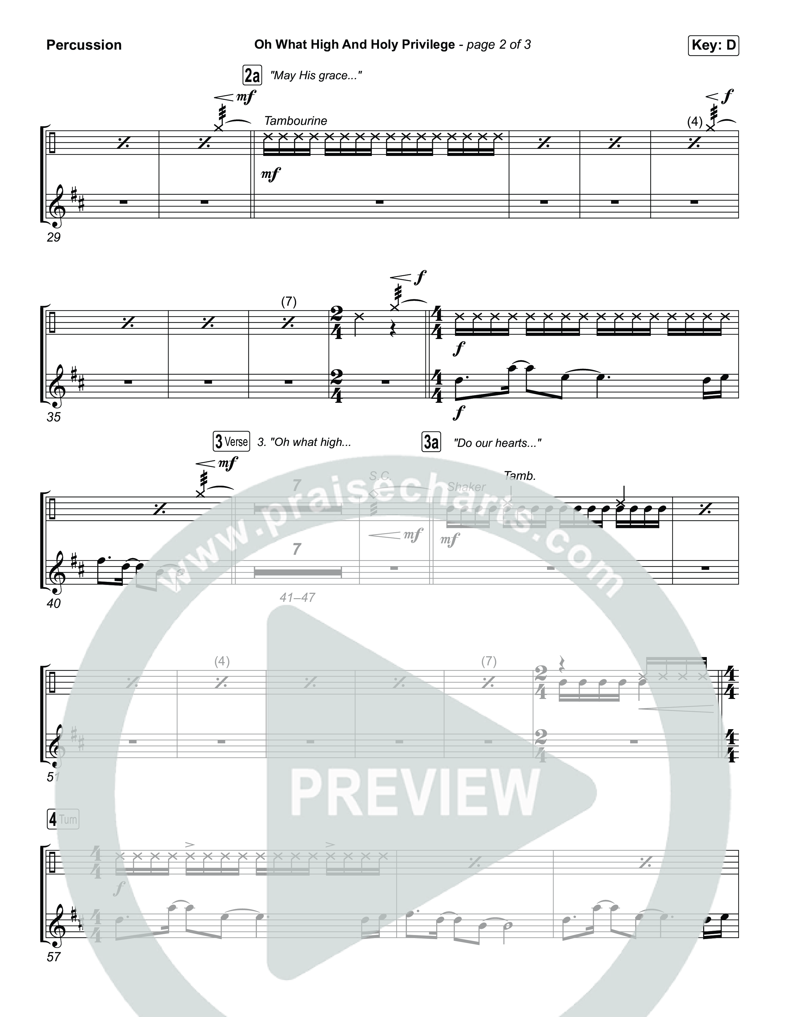 Oh What High And Holy Privilege Percussion (Keith & Kristyn Getty / Matt Boswell / Matt Papa)