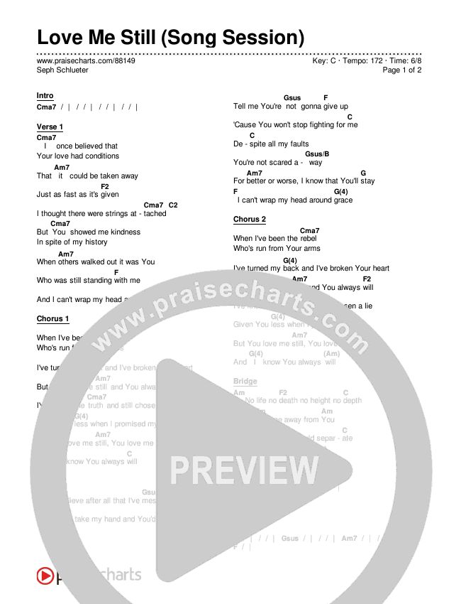 Love Me Still (Song Session) Chords & Lyrics (Seph Schlueter)