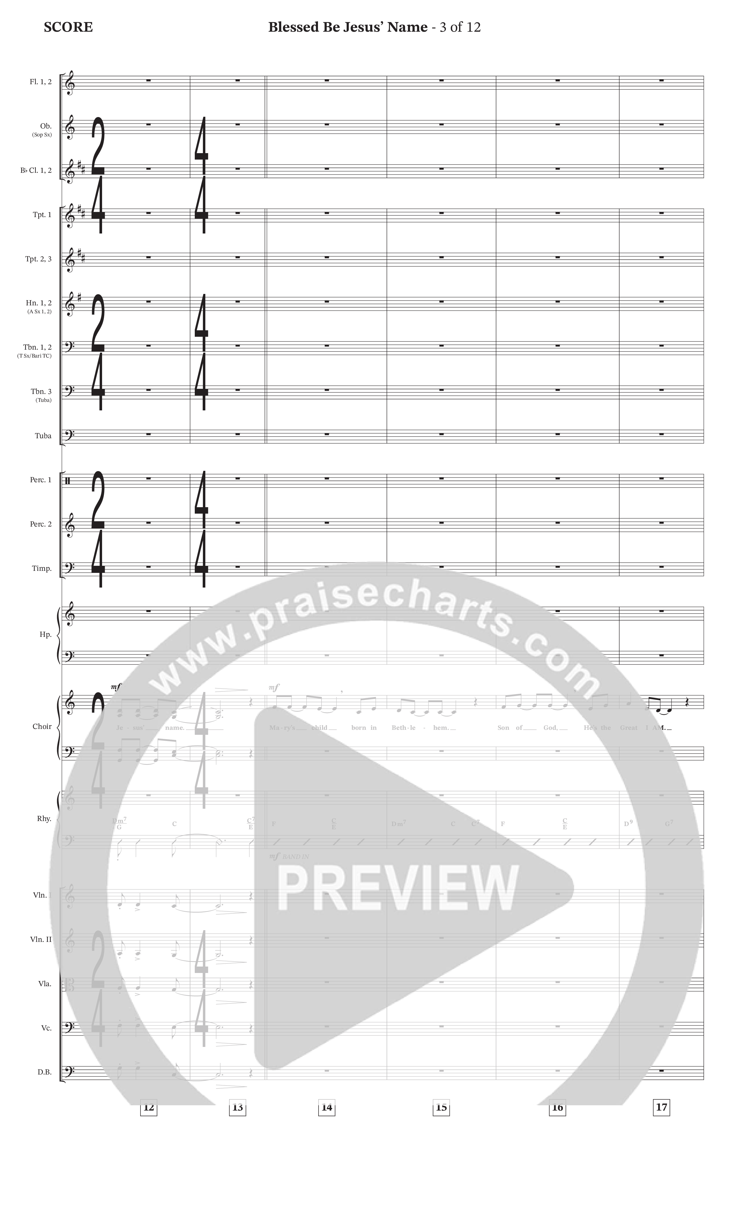 Blessed Be Jesus' Name (Choral Anthem SATB) Conductor's Score (Hillcrest Nashville / Arr. Wayne Haun)