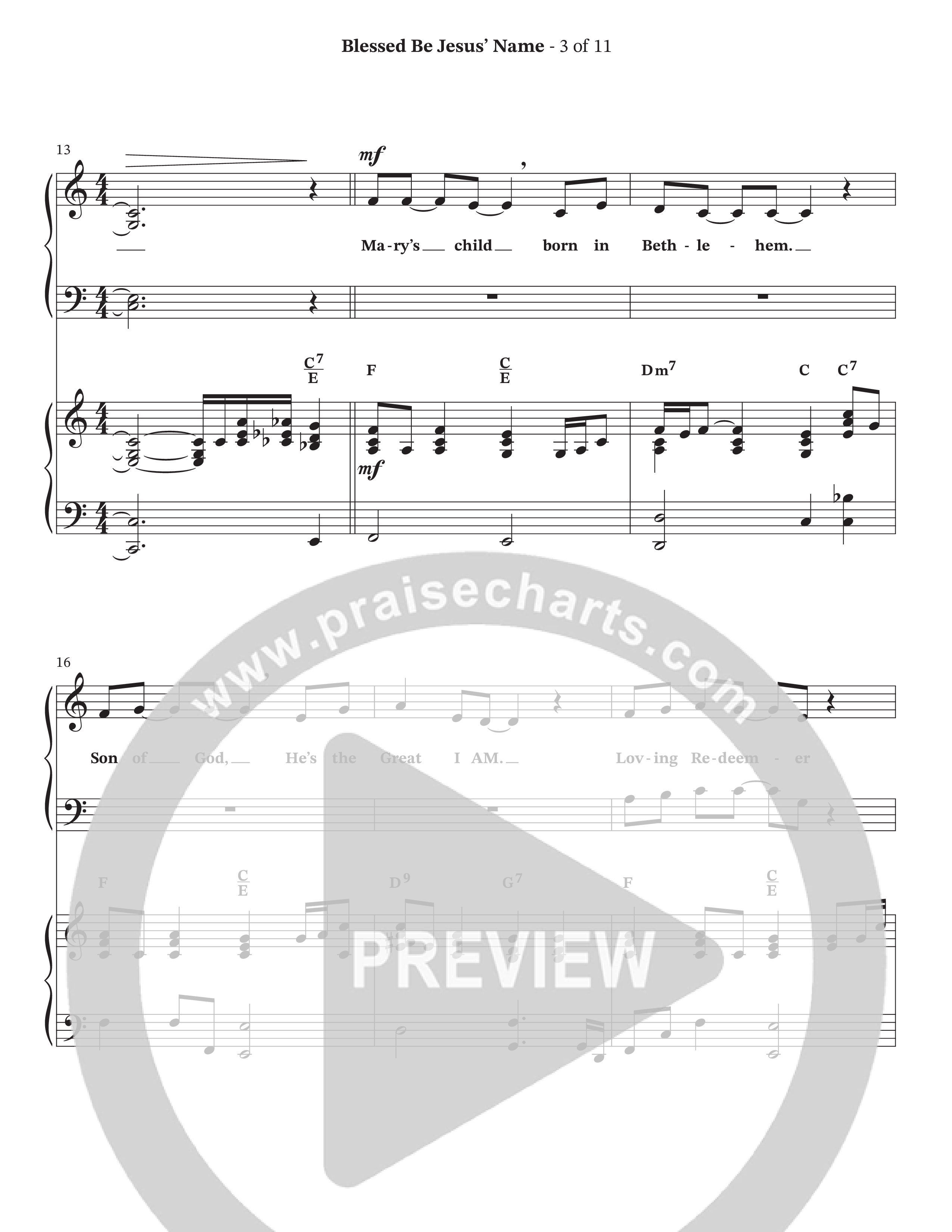 Blessed Be Jesus' Name (Choral Anthem SATB) Piano/Vocal (SATB) (Hillcrest Nashville / Arr. Wayne Haun)