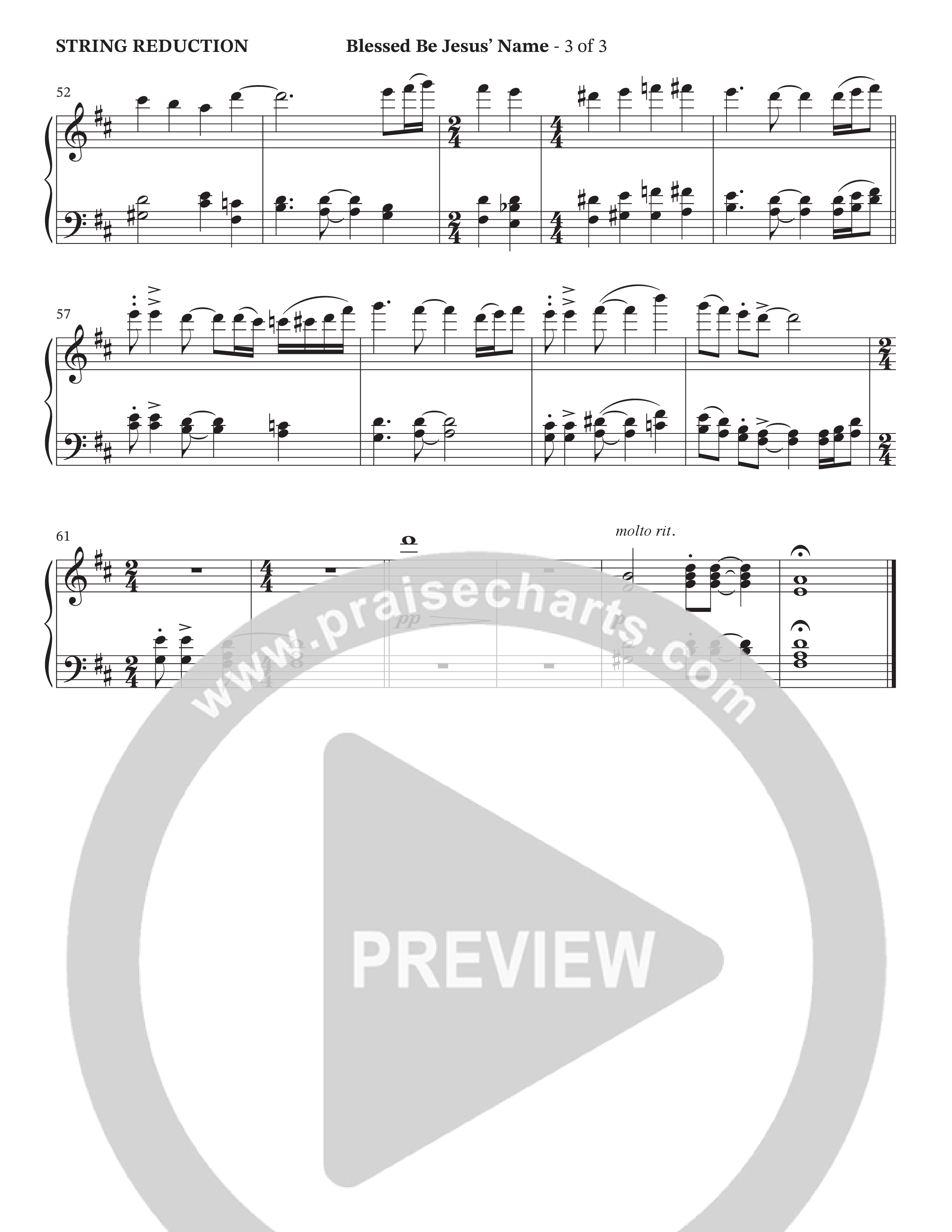 Blessed Be Jesus' Name (Choral Anthem SATB) String Reduction (Hillcrest Nashville / Arr. Wayne Haun)